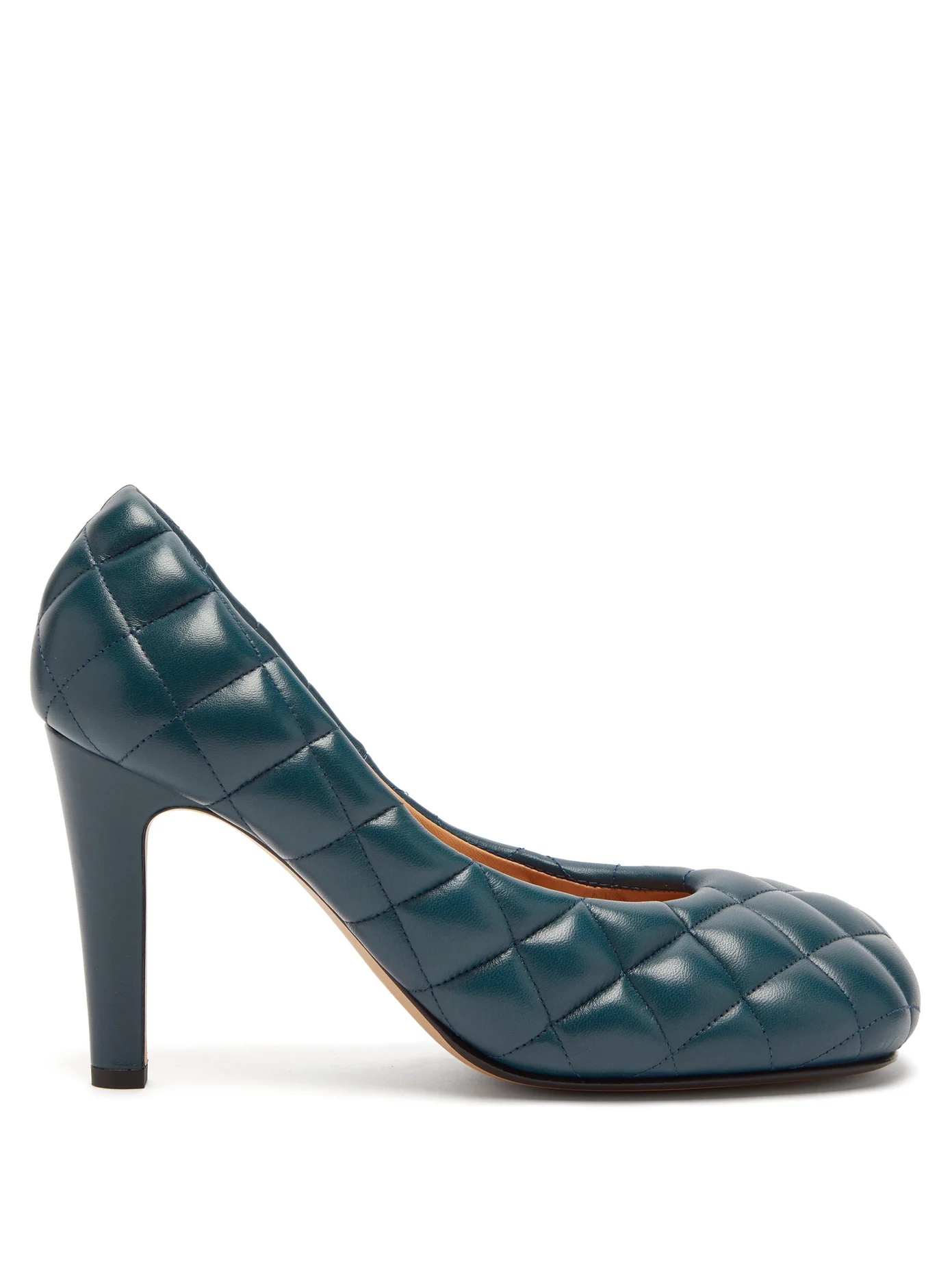 Square-toe quilted-leather pumps - 1