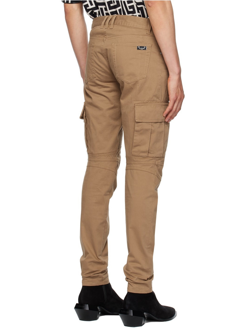 Beige Paneled Cargo Pants 3