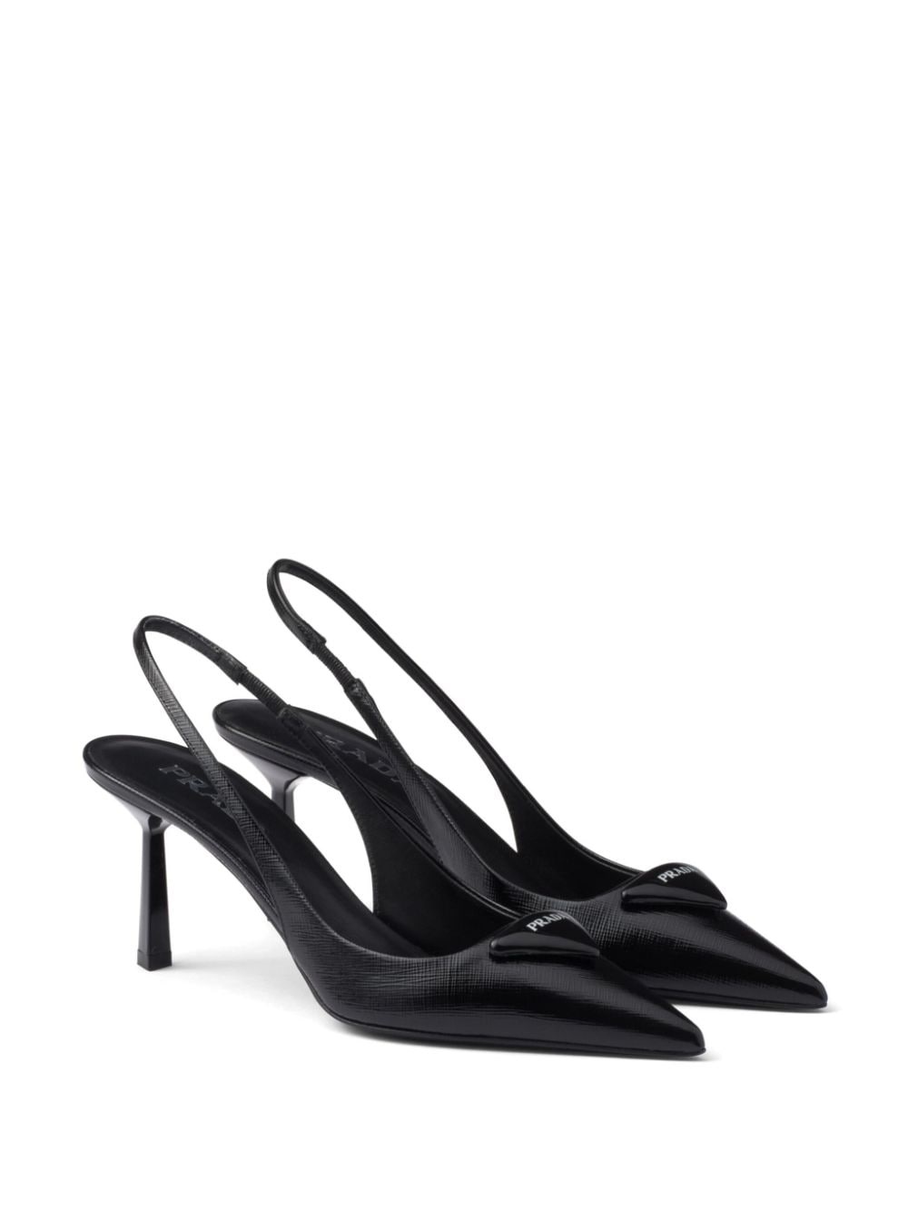 75mm triangle-logo leather pumps - 2