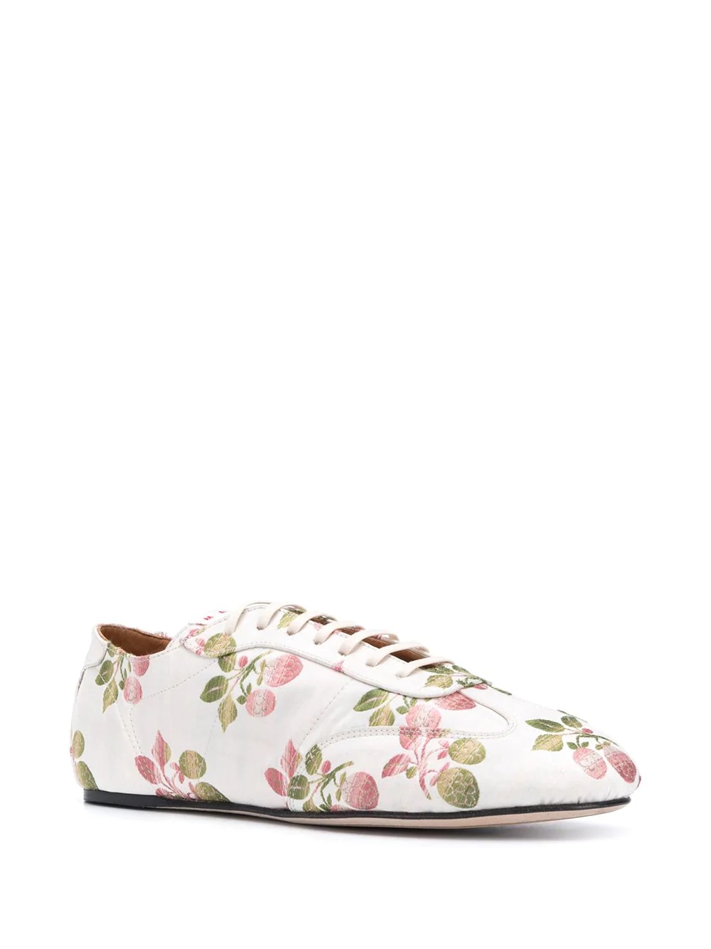 floral jacquard low-top sneakers - 2