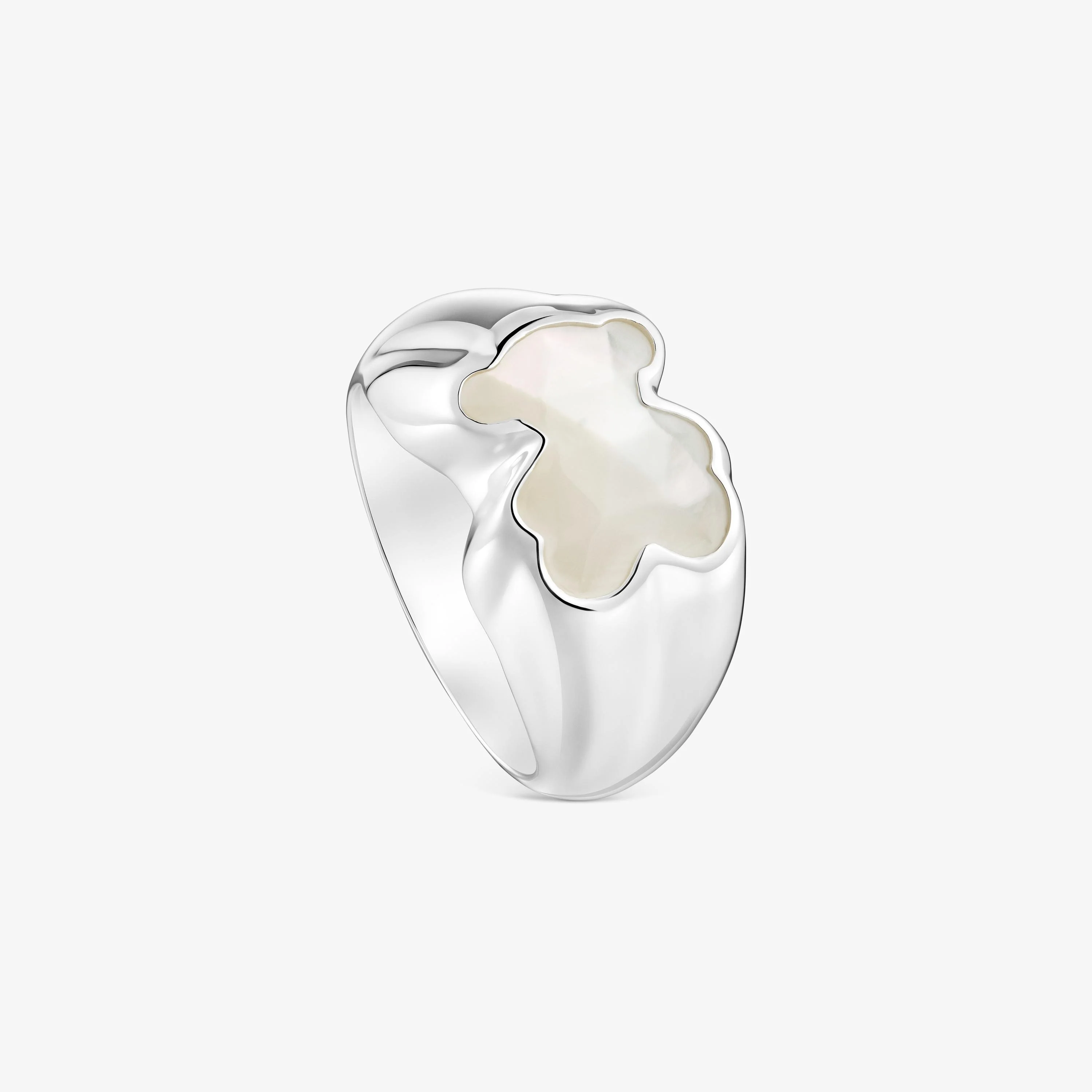 Medium silver Ring with mother-of-pearl bear motif TOUS Icon Color - 1