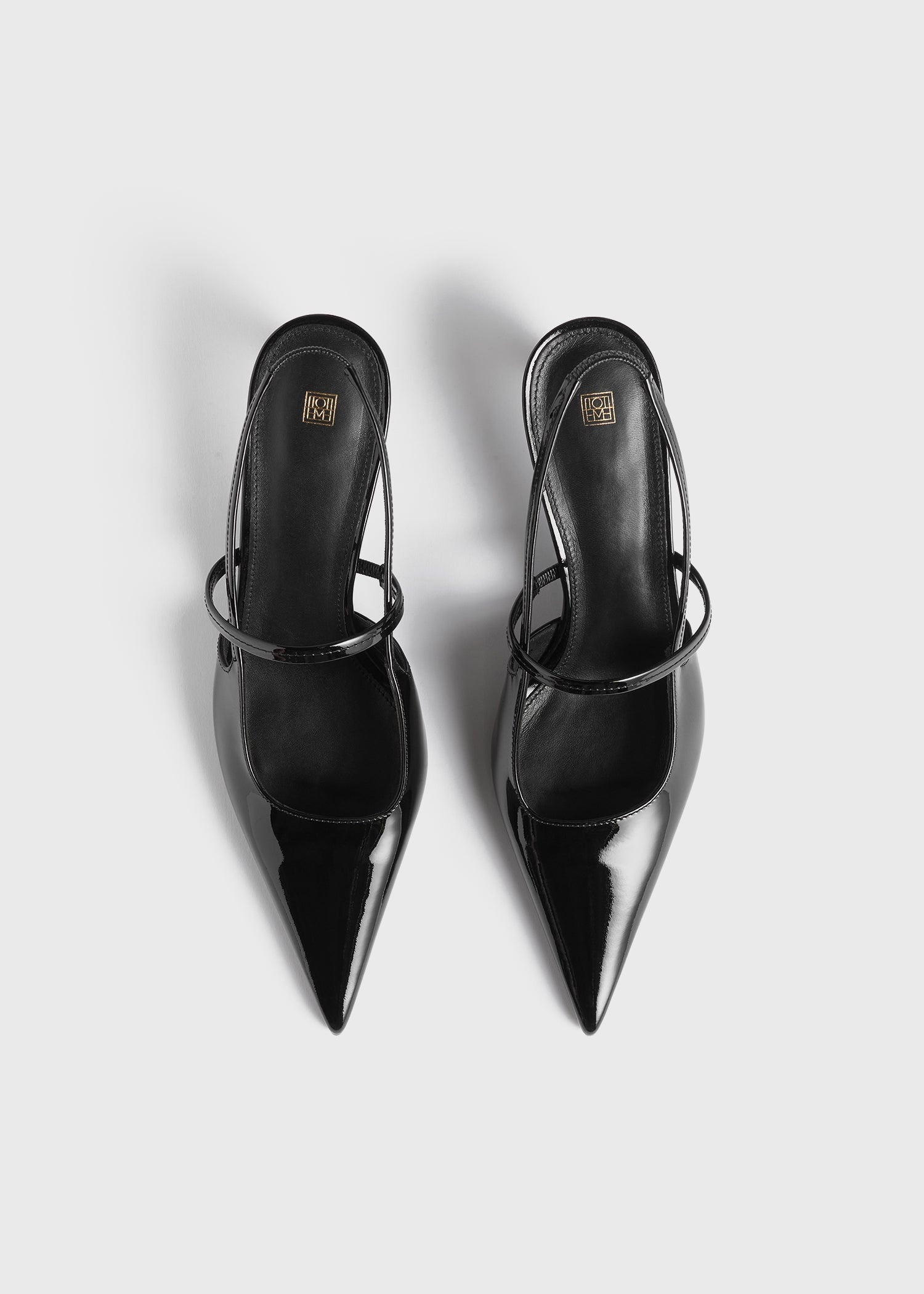 Sharp patent-leather slingbacks black - 4
