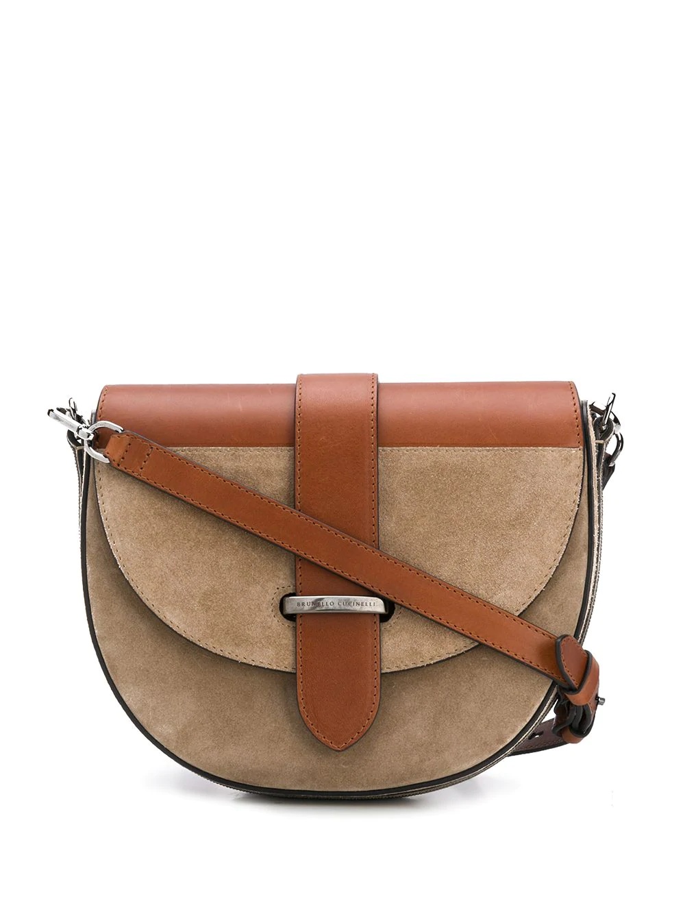 logo plaque crossbody bag - 1