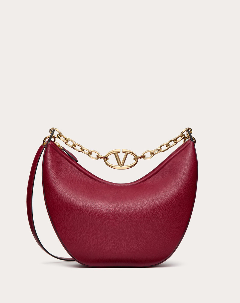 VLOGO MOON MEDIUM GRAINY CALFSKIN HOBO BAG WITH CHAIN 1