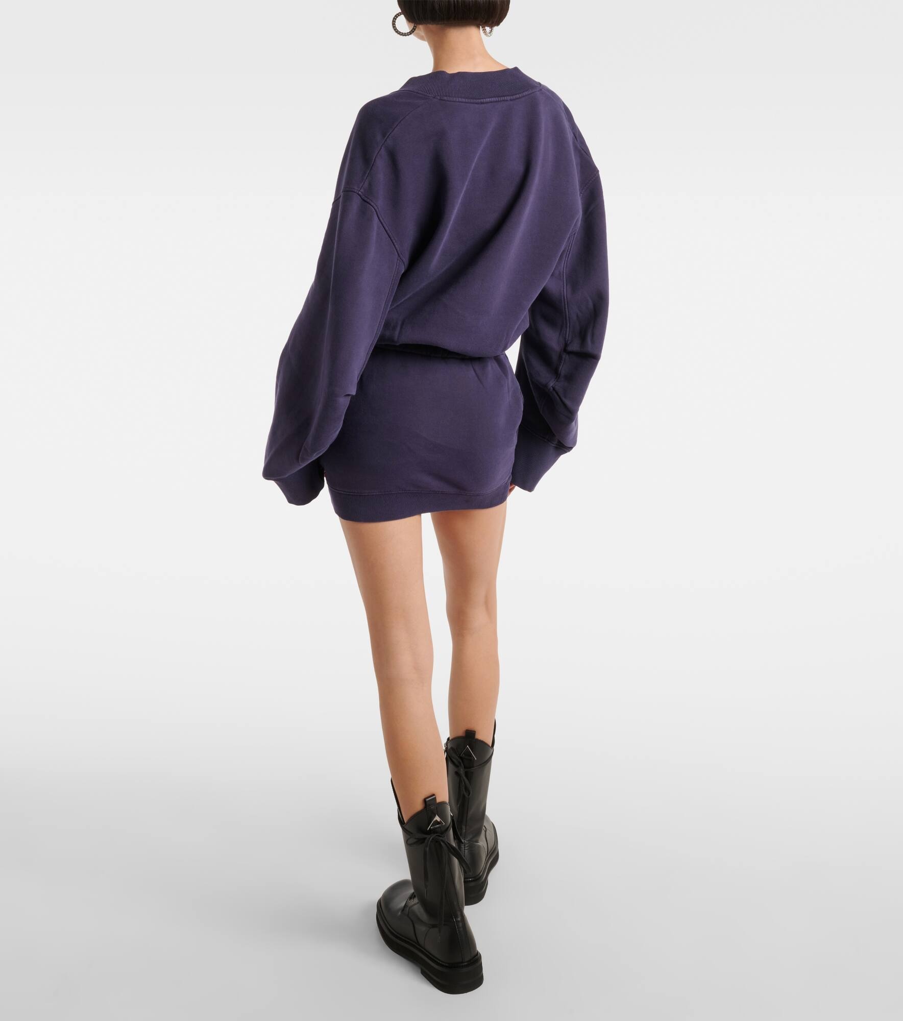 Cotton-blend fleece minidress - 3
