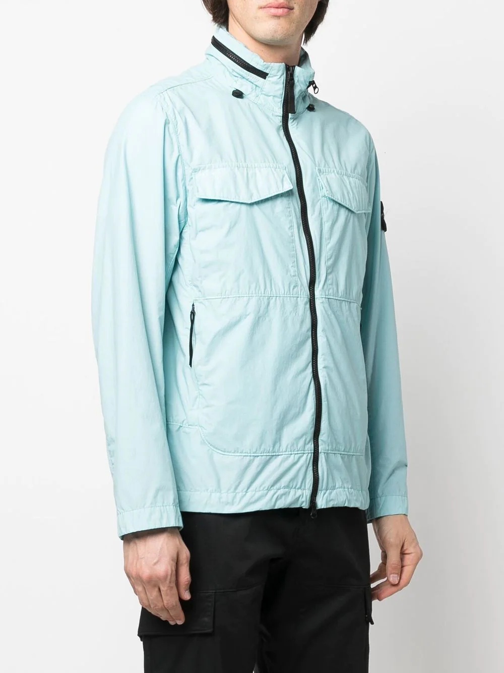 Compass-patch zip-up jacket - 3