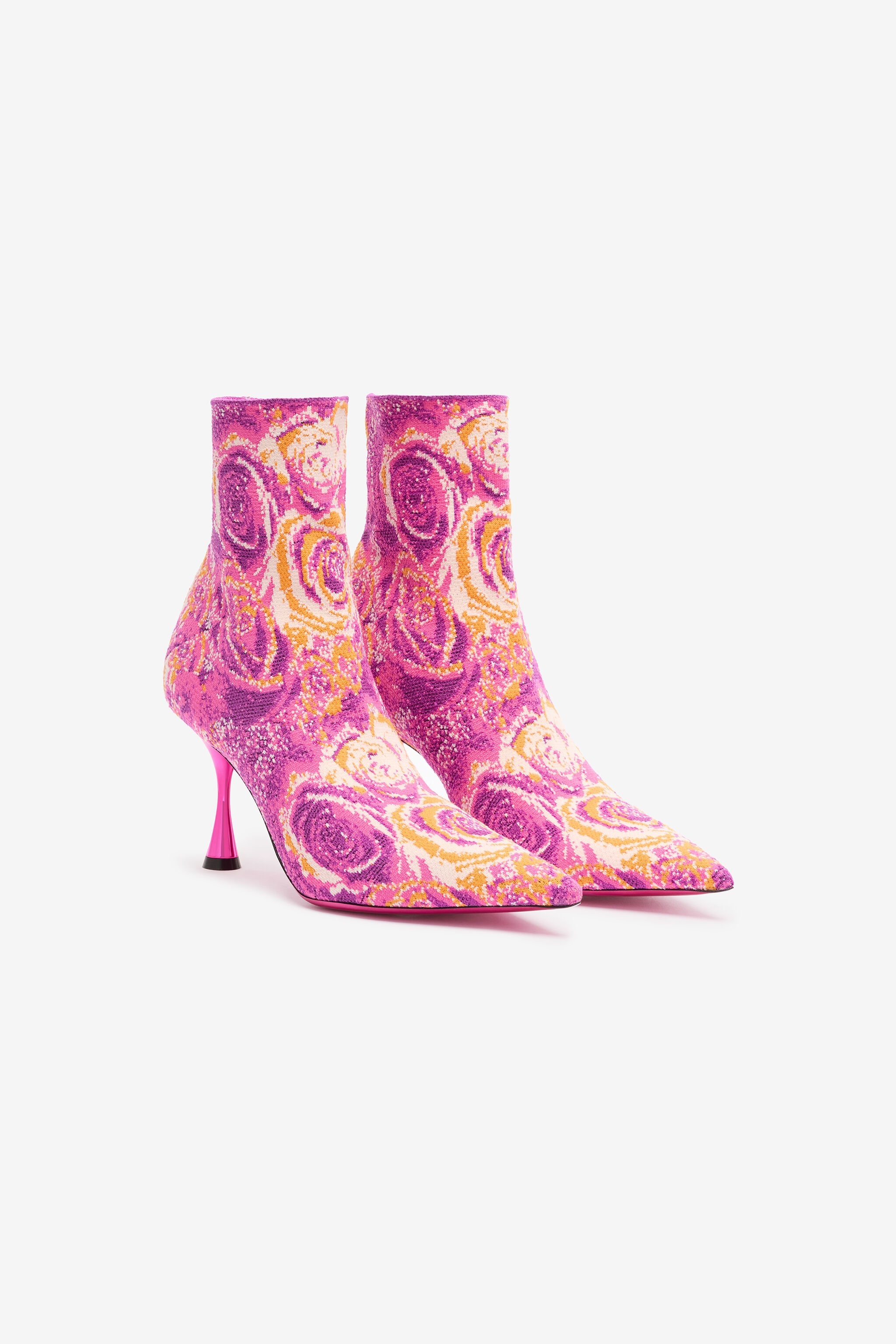 Ankle Boots With Rose Inlay - 2