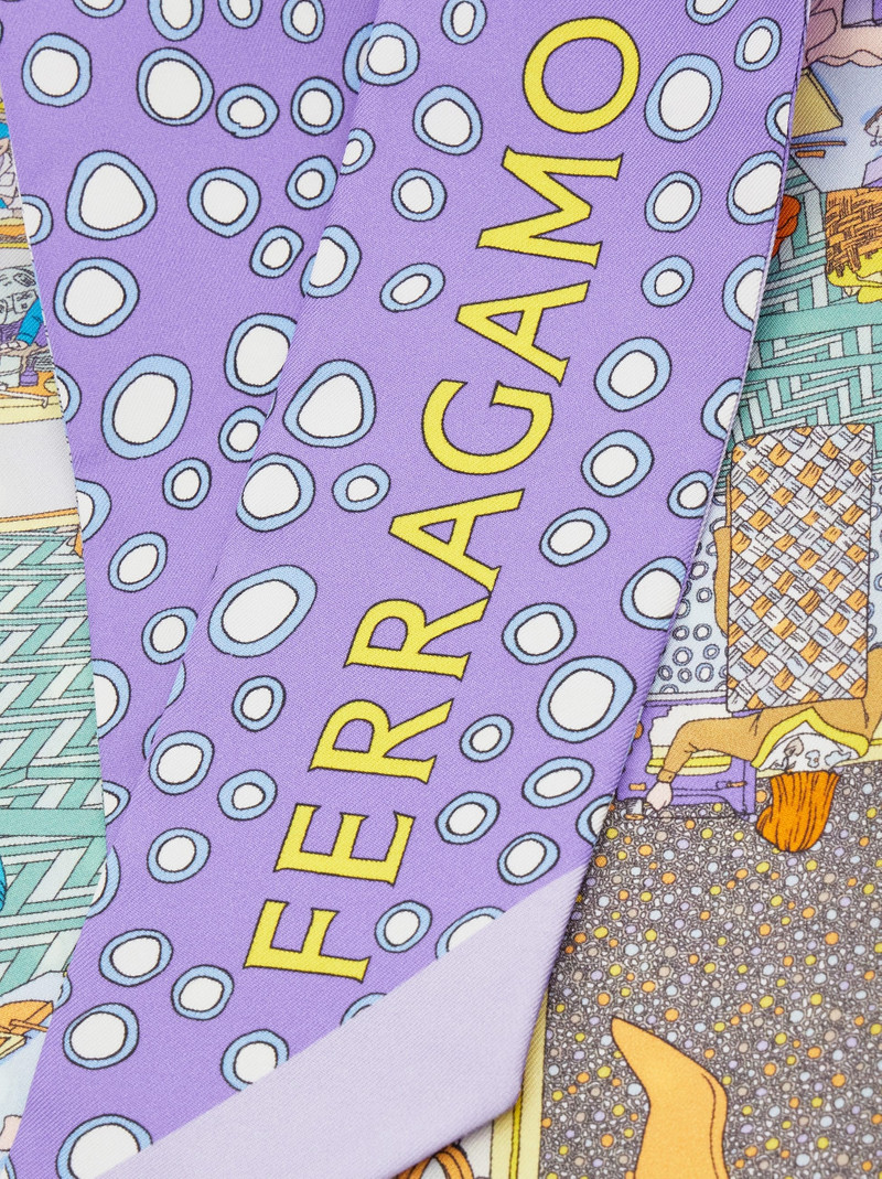 FERRAGAMO Oggetti print silk mini bandeau outlook