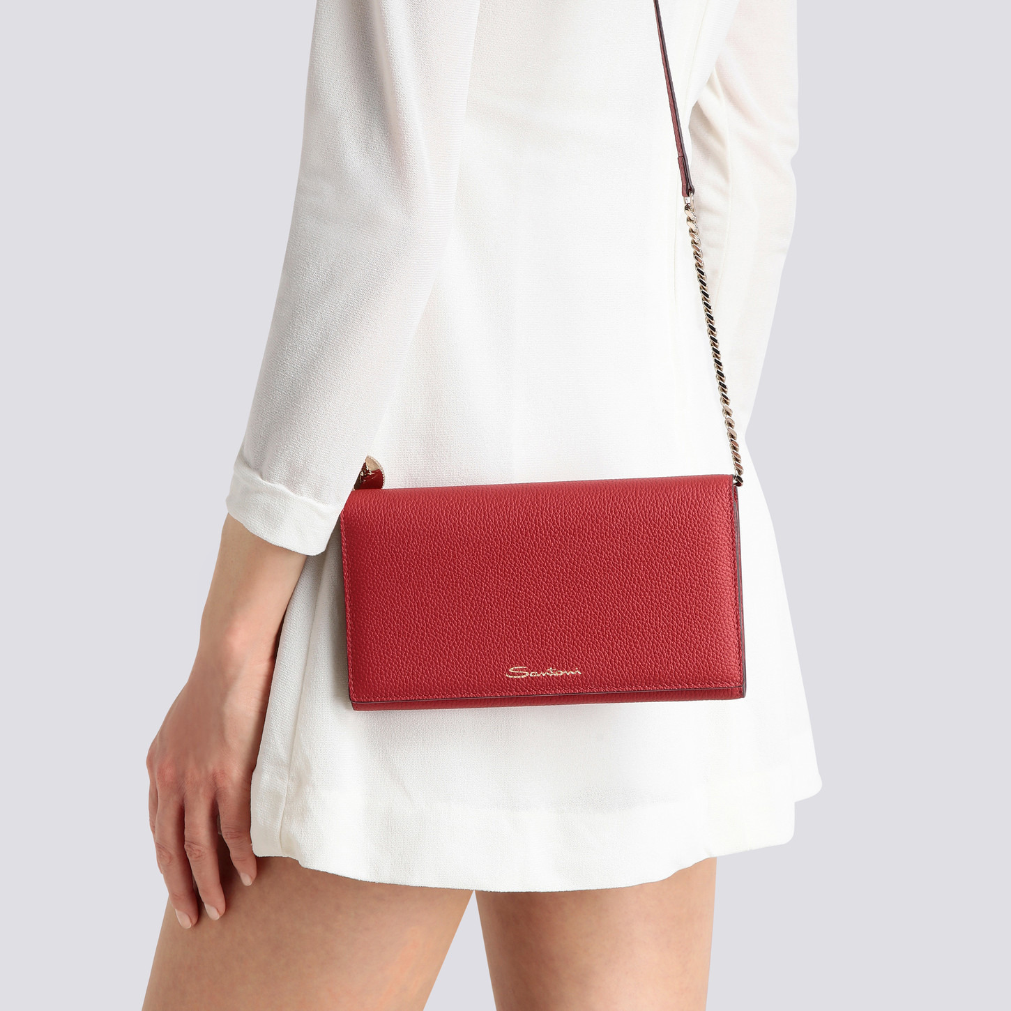 Red leather crossbody bag - 2