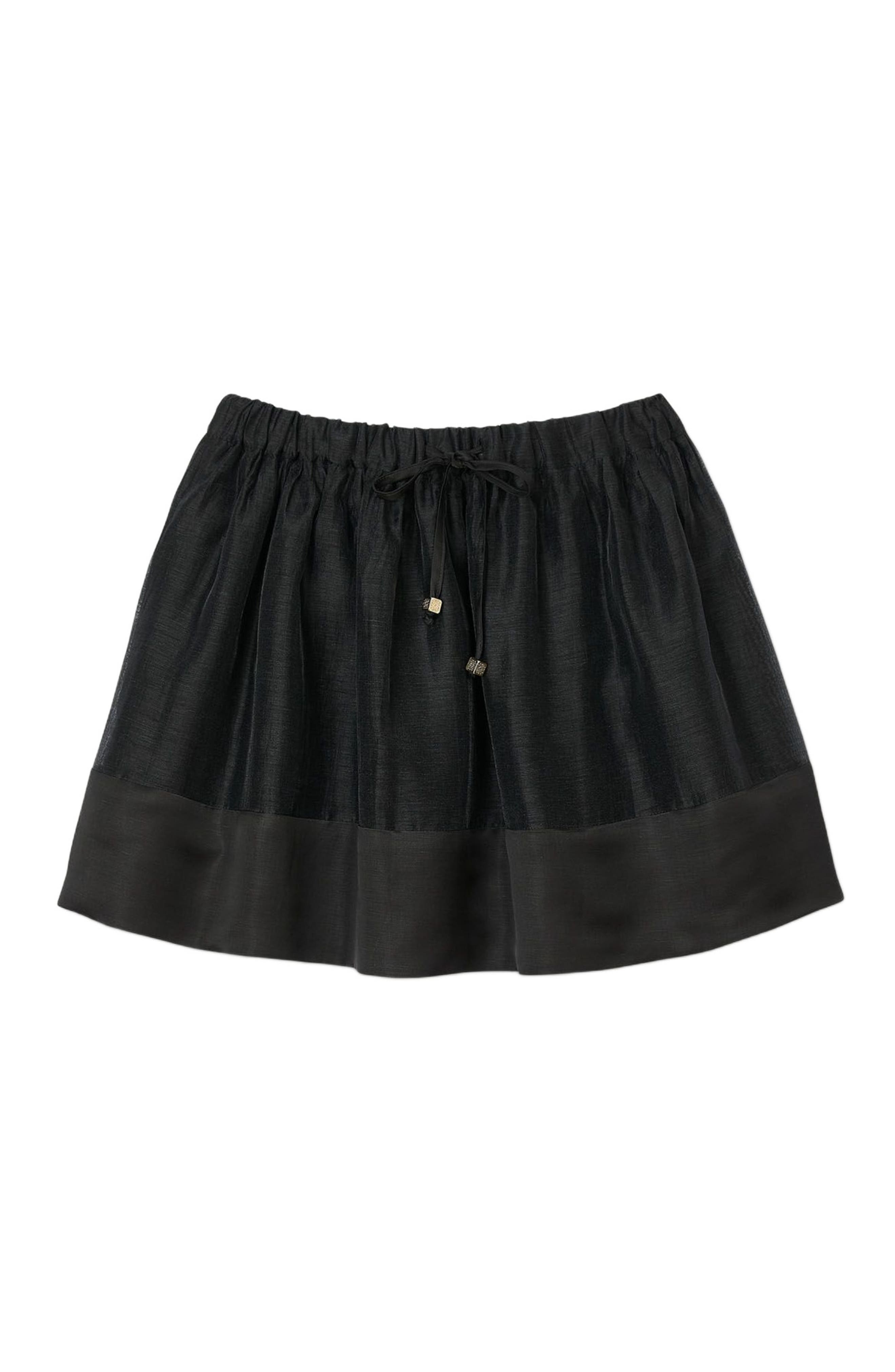 SANDRO Short dual-material skirt in Black at Nordstrom - 5