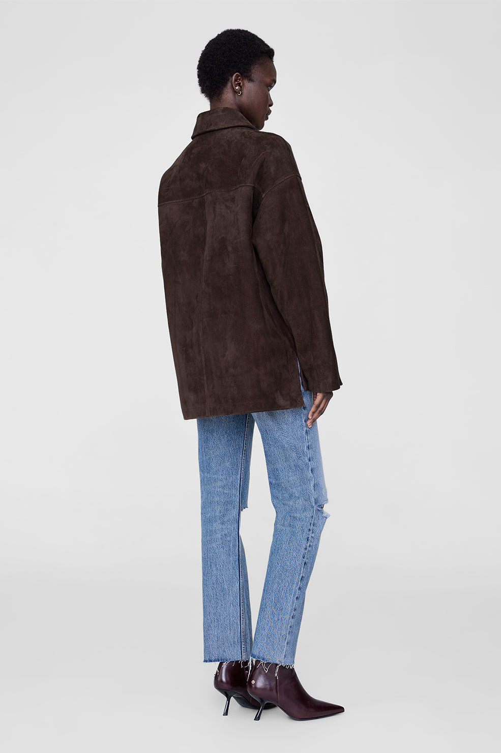 Luca Suede Jacket - Deep Brown - 3