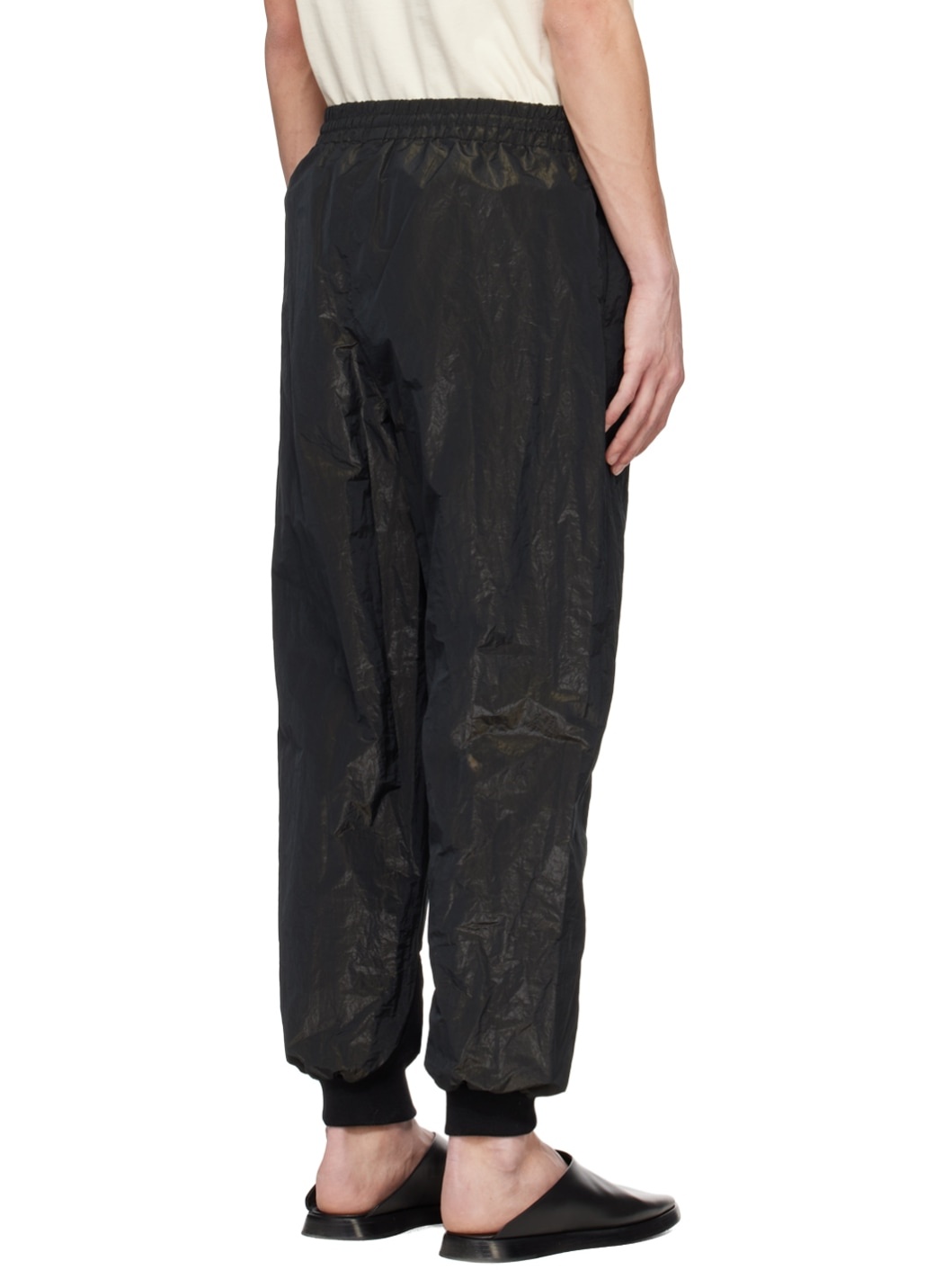 Black Pintuck Track Pants - 3