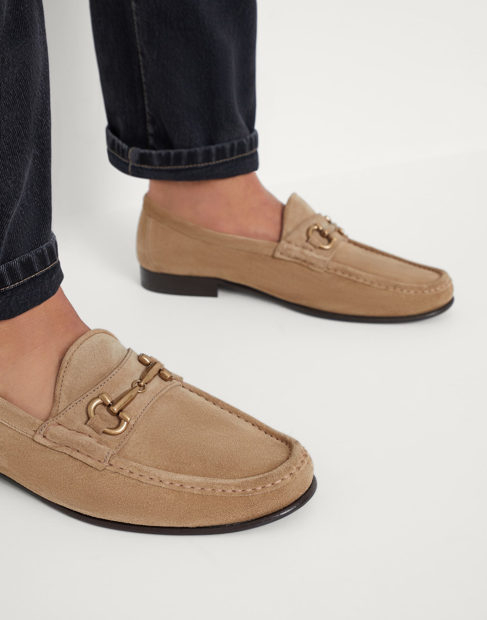Suede loafers with bit - 4