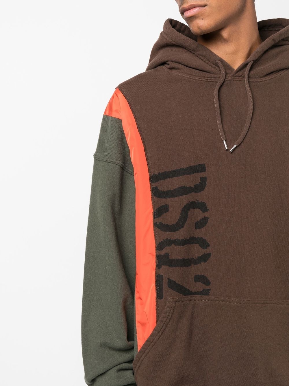colour-blocked logo-print hoodie - 5