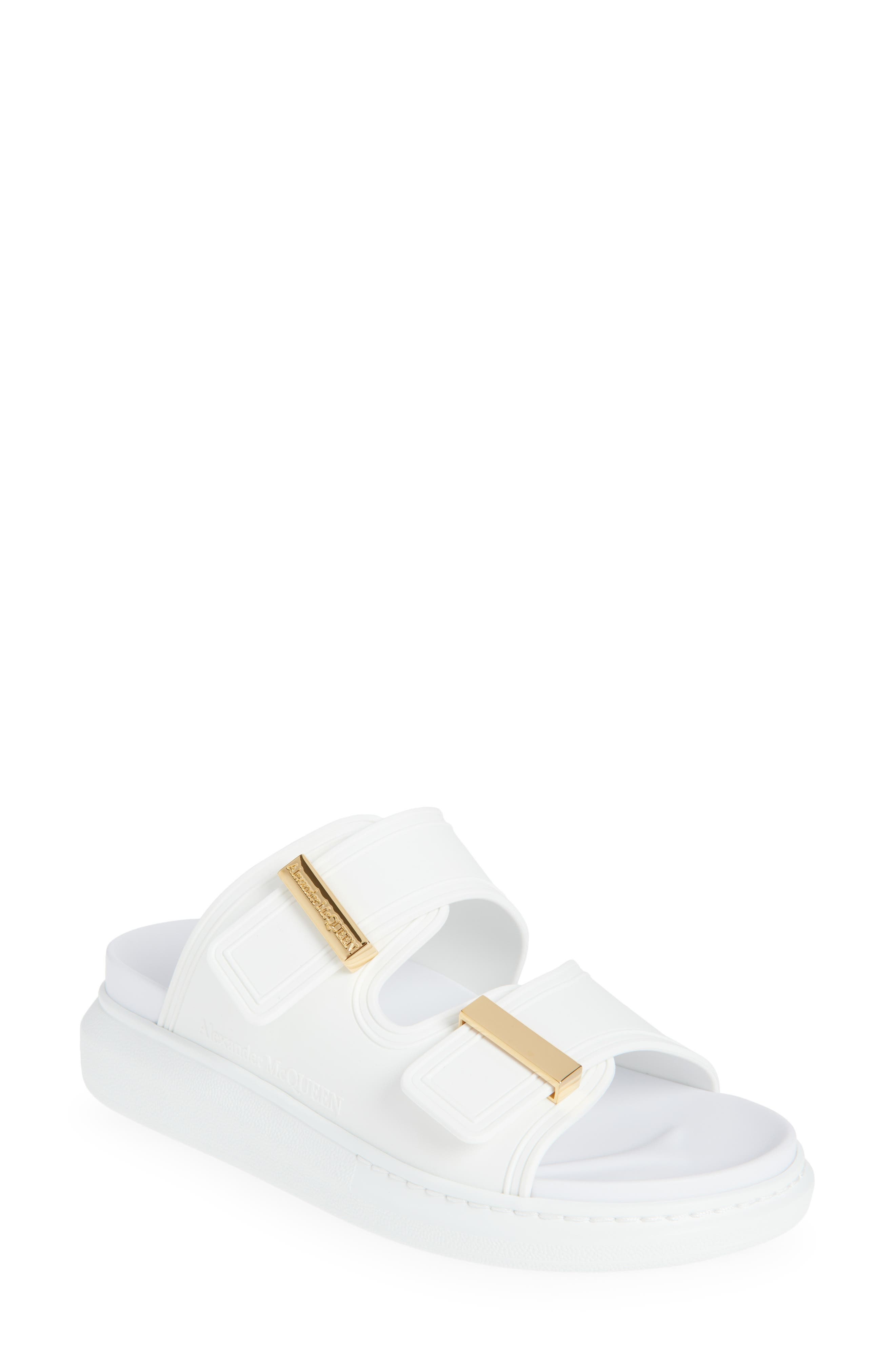 McQueen Hybrid Slide Sandal in New Ivory/Gold at Nordstrom - 1