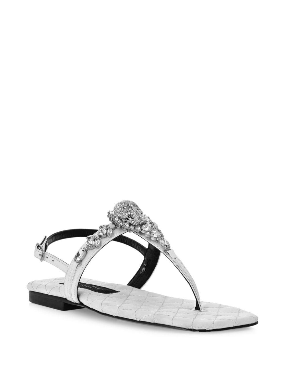 crystal-skull leather sandals - 2