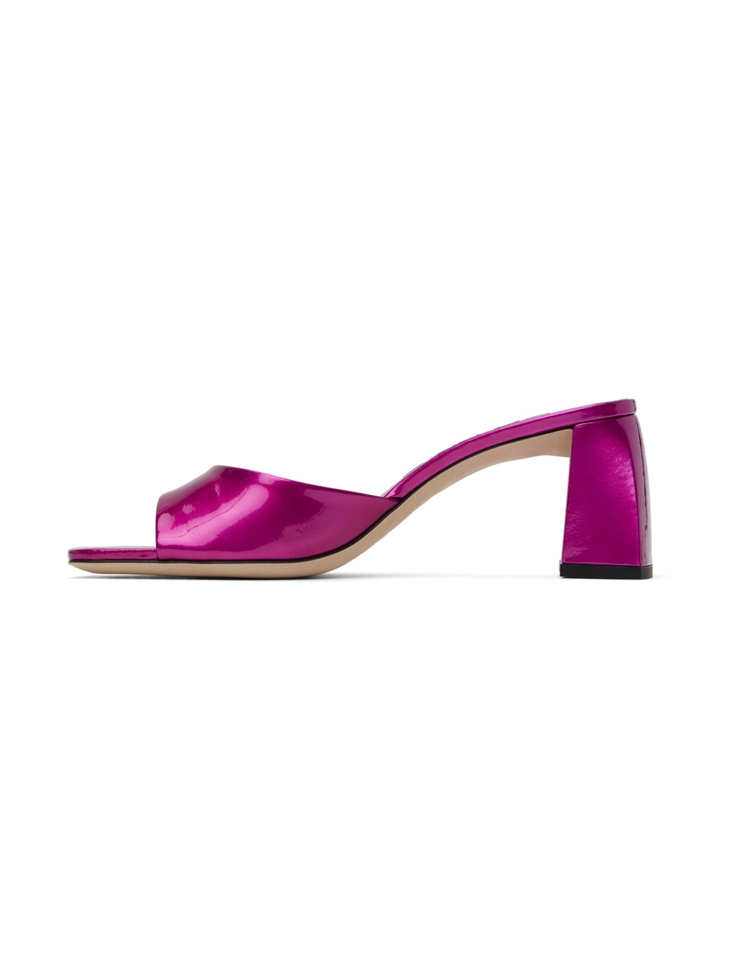 Pink Romy Metallic Patent Leather Heeled Sandals - 3