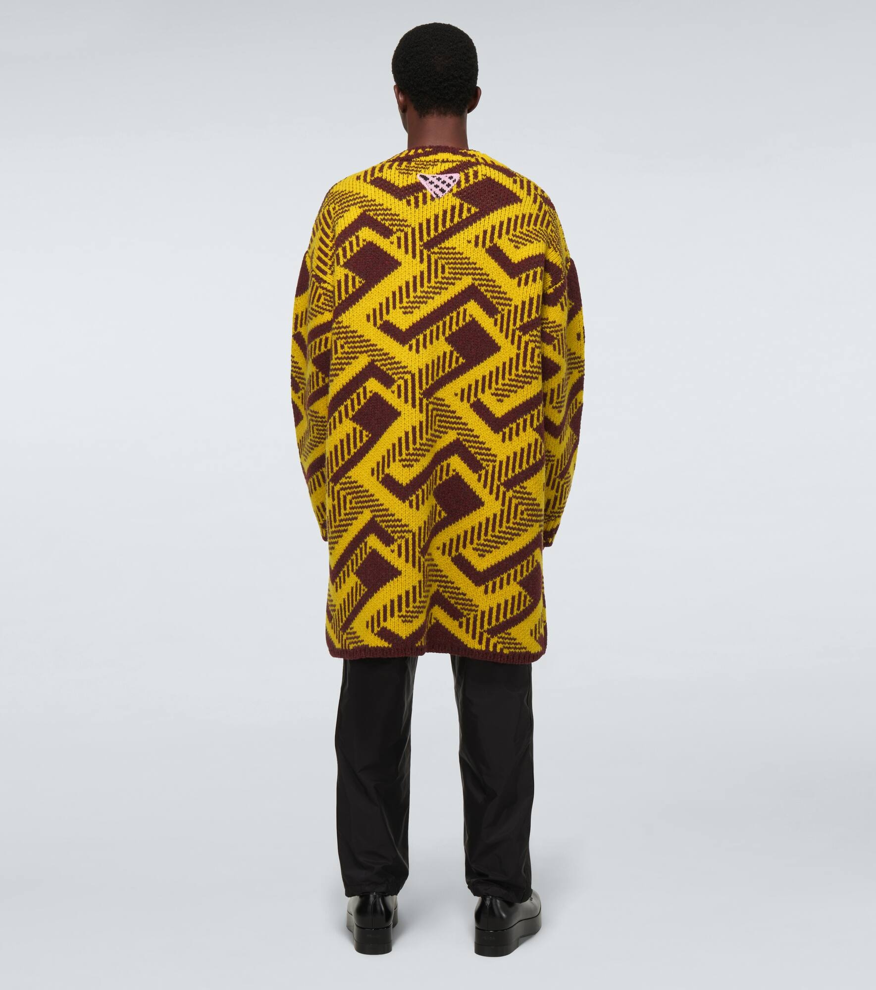 V-neck jacquard wool sweater - 4