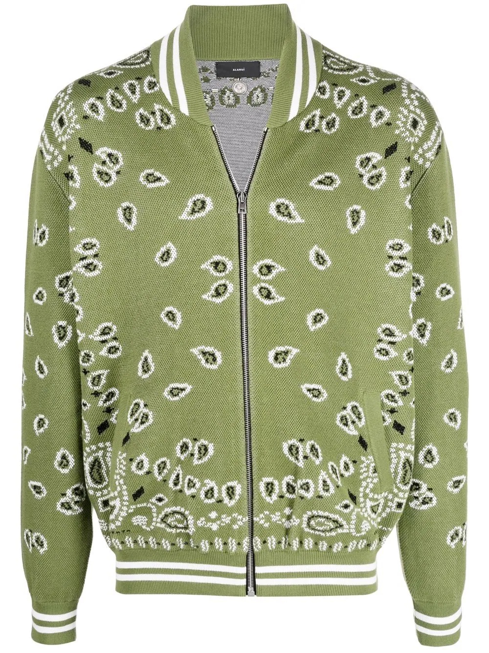 bandana pattern knitted jacket - 1