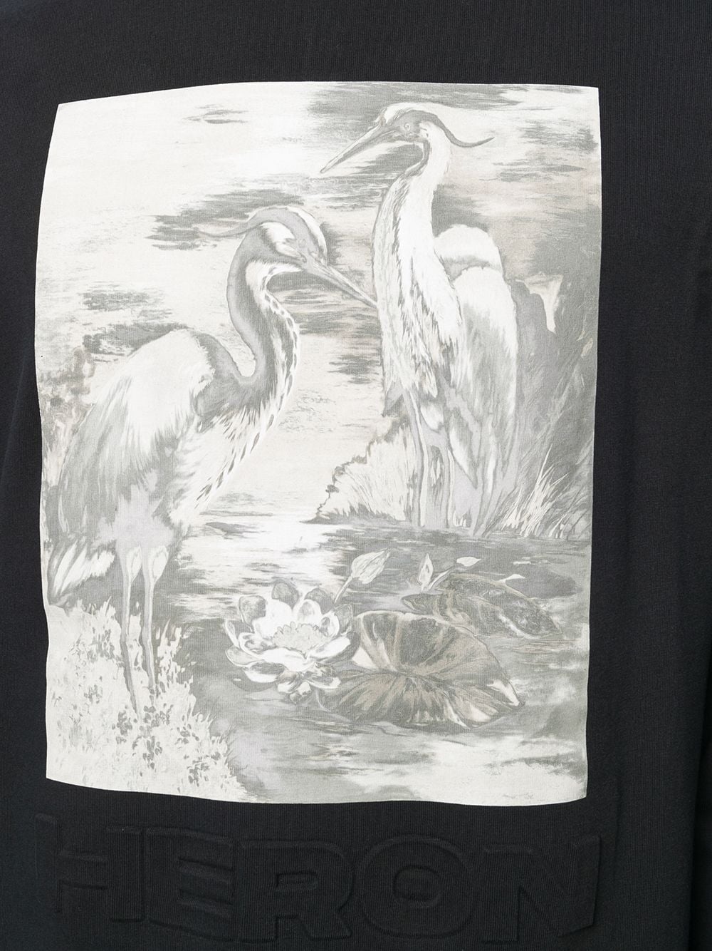 crew neck heron print sweatshirt - 5