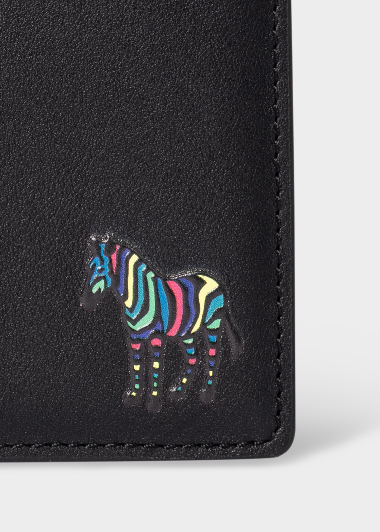 Black Leather Zebra Logo Billfold Wallet - 2