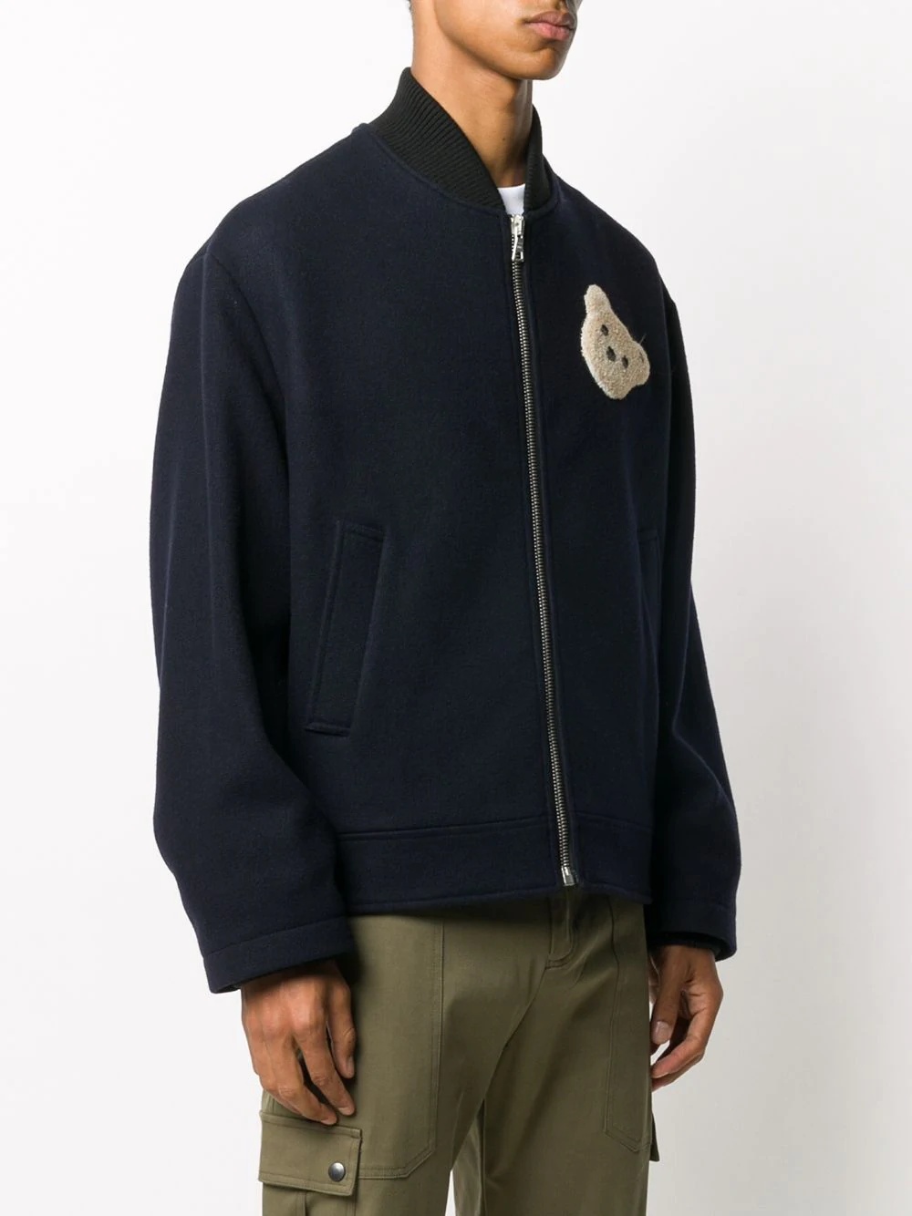 bear-patch bomber jacket - 3