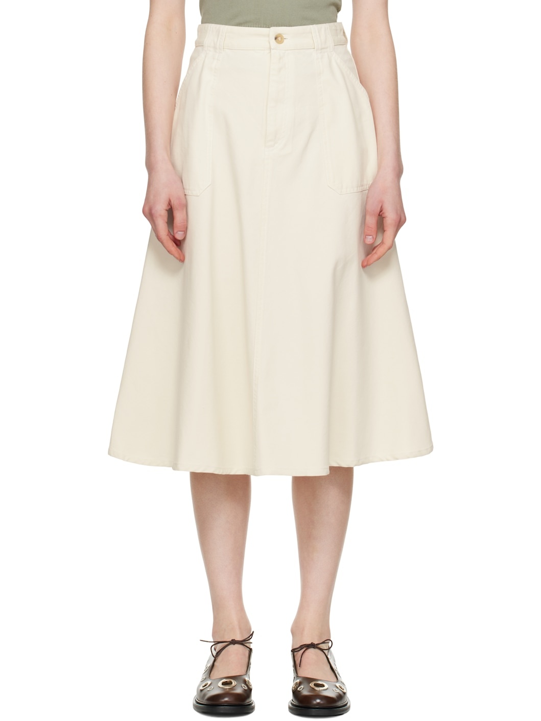 A. P.C. Off-White Laurie Midi Skirt - 1