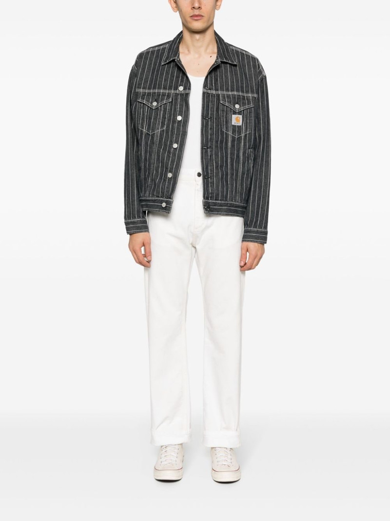 Carhartt Orlean stripe-pattern denim jacket outlook