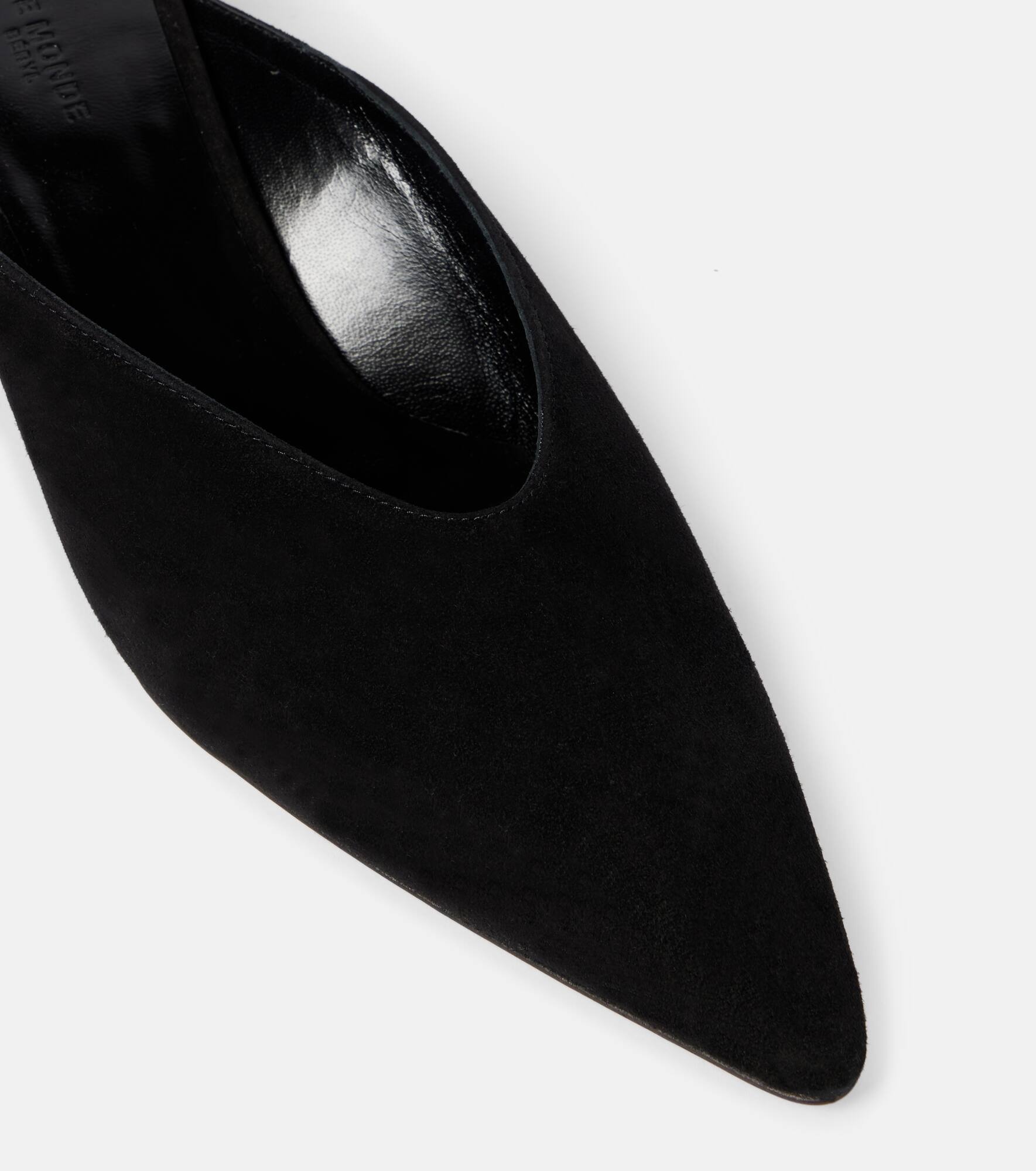 Suede wedge mules - 5