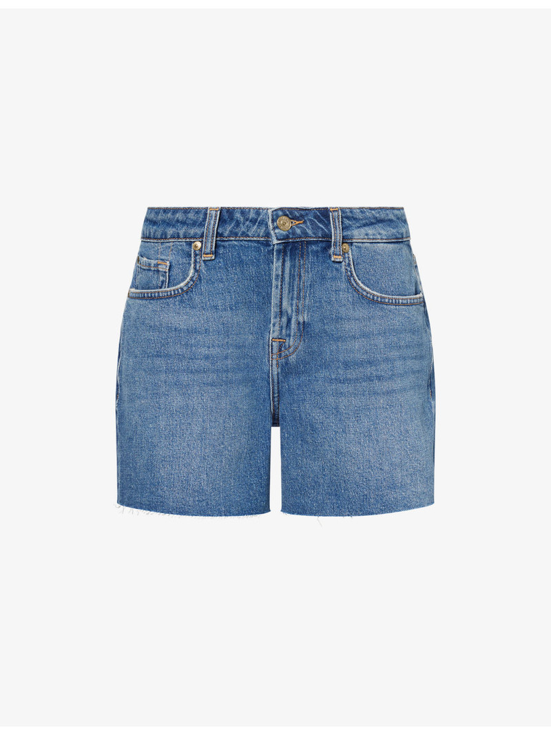 Monroe Mid-Rise Long Denim Shorts 1