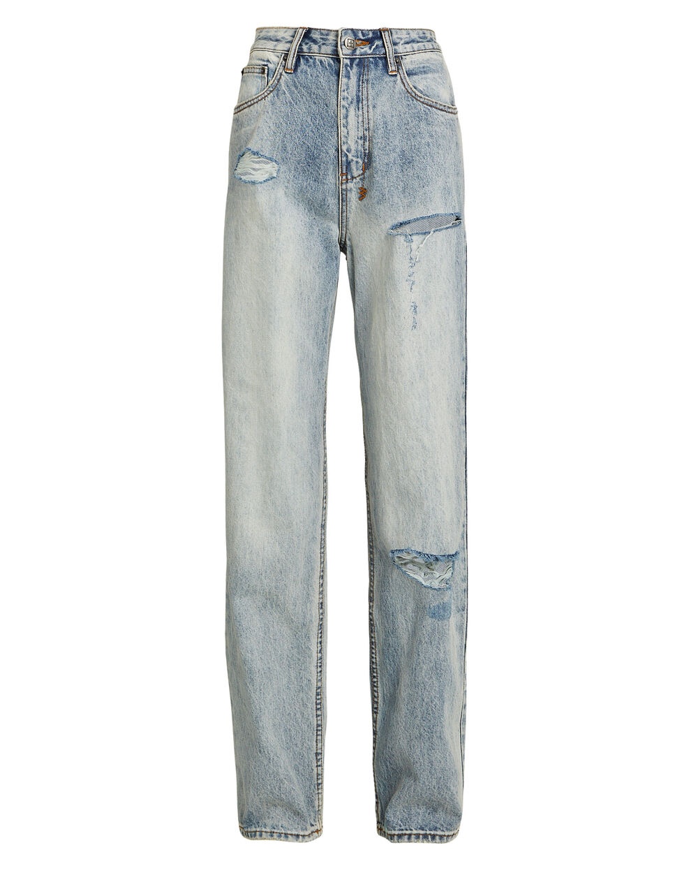 Playback Distressed Straight-Leg Jeans - 1