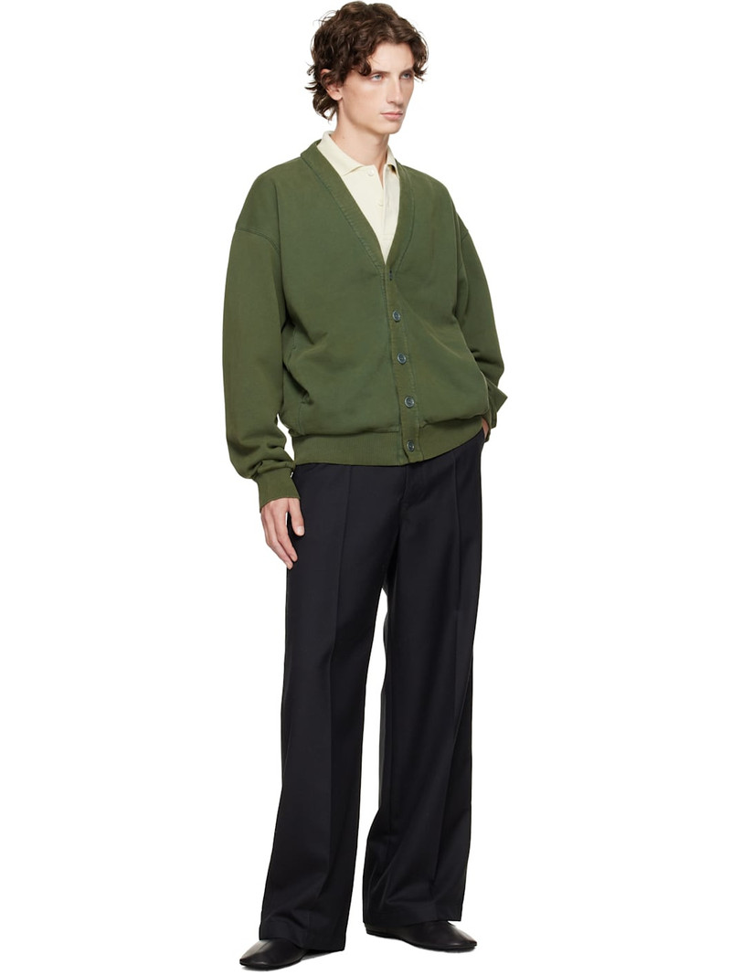 JW Anderson Green Garment-Dyed Cardigan outlook