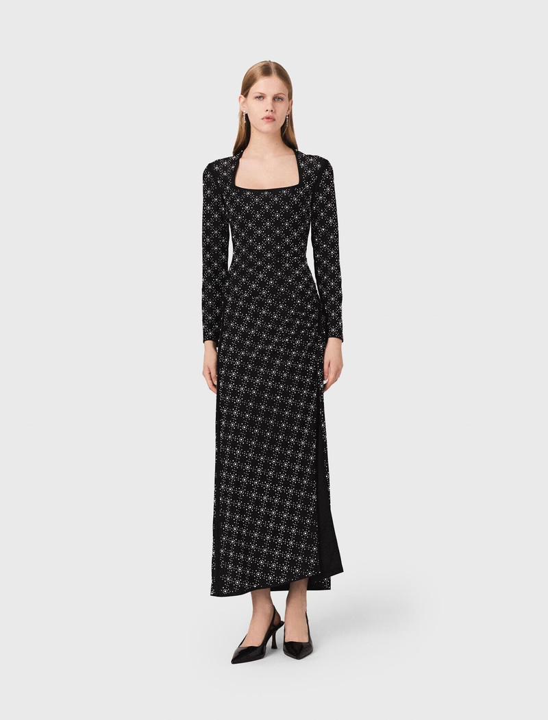 maje Beaded and rhinestone maxi dress outlook