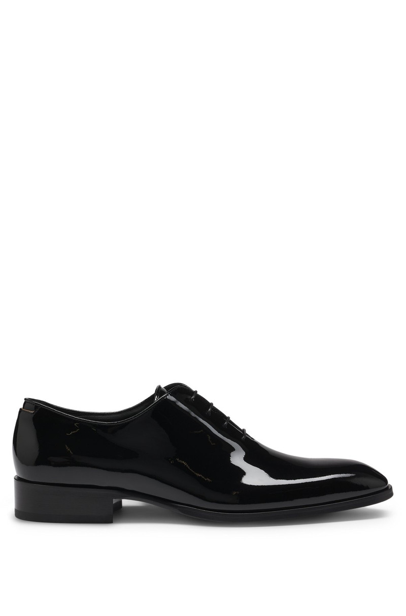 PATENT-LEATHER OXFORD SHOES WITH COLLAR PIPING 1