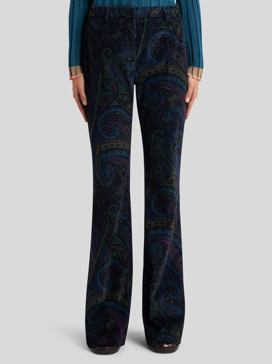 PRINTED CORDUROY VELVET TROUSERS - 2