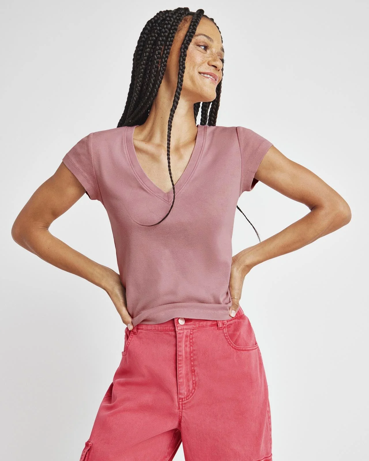 Faye V-Neck Tee - 1
