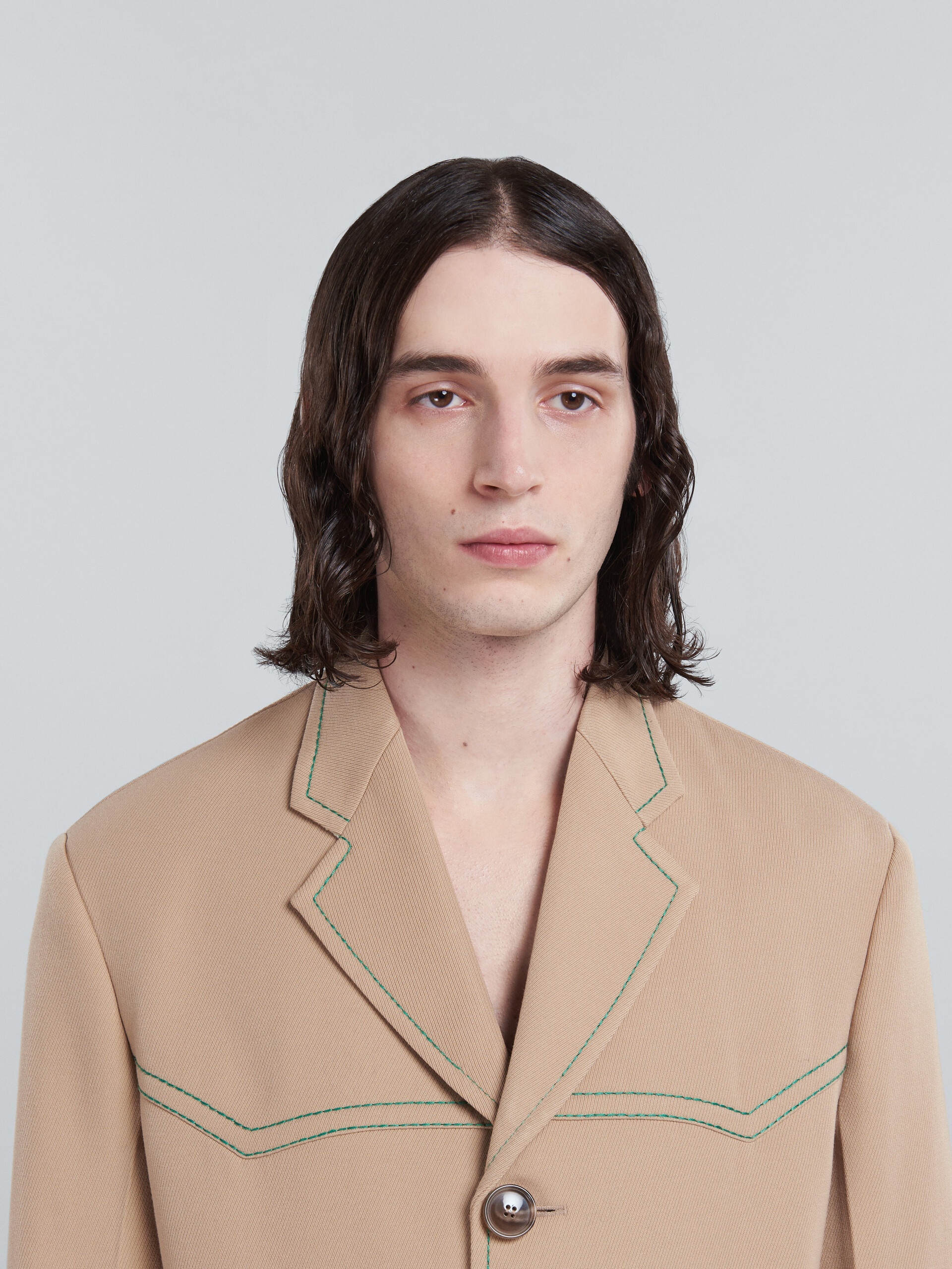 BLAZER IN BEIGE CAVALRY WOOL - 4