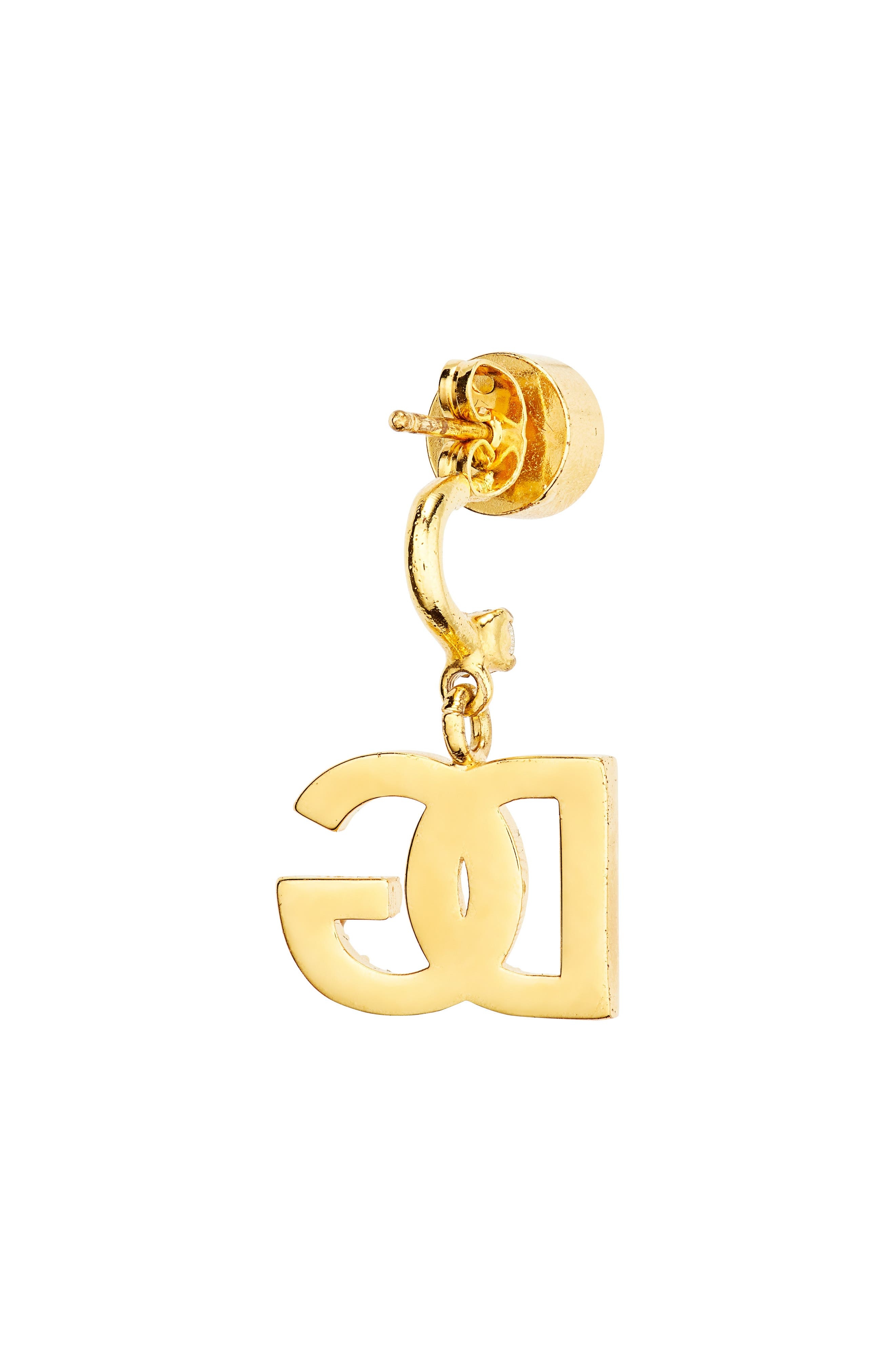 DG Crystal Logo Drop Back Earrings - 4