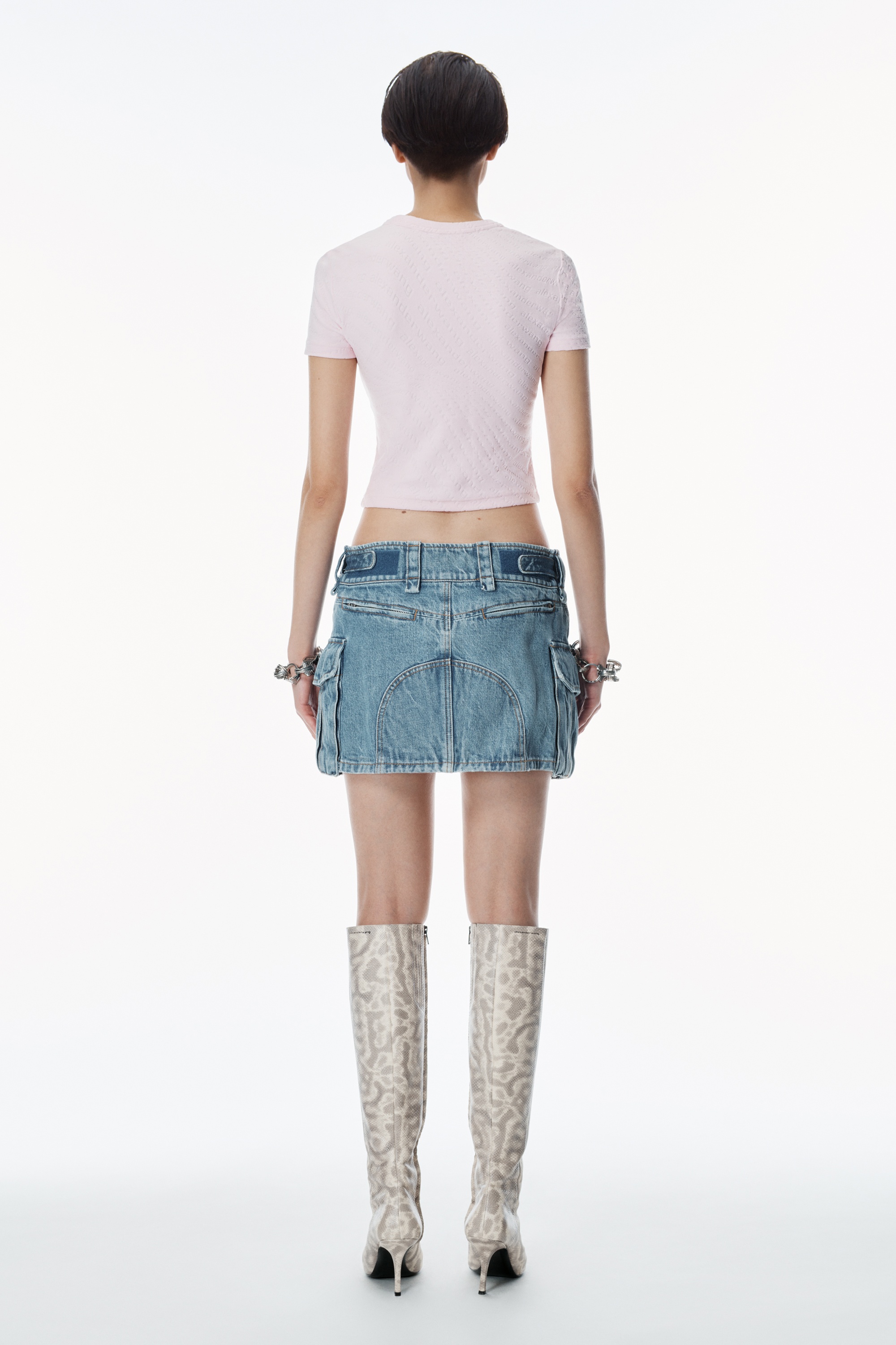 logo jacquard short sleeve baby tee - 4