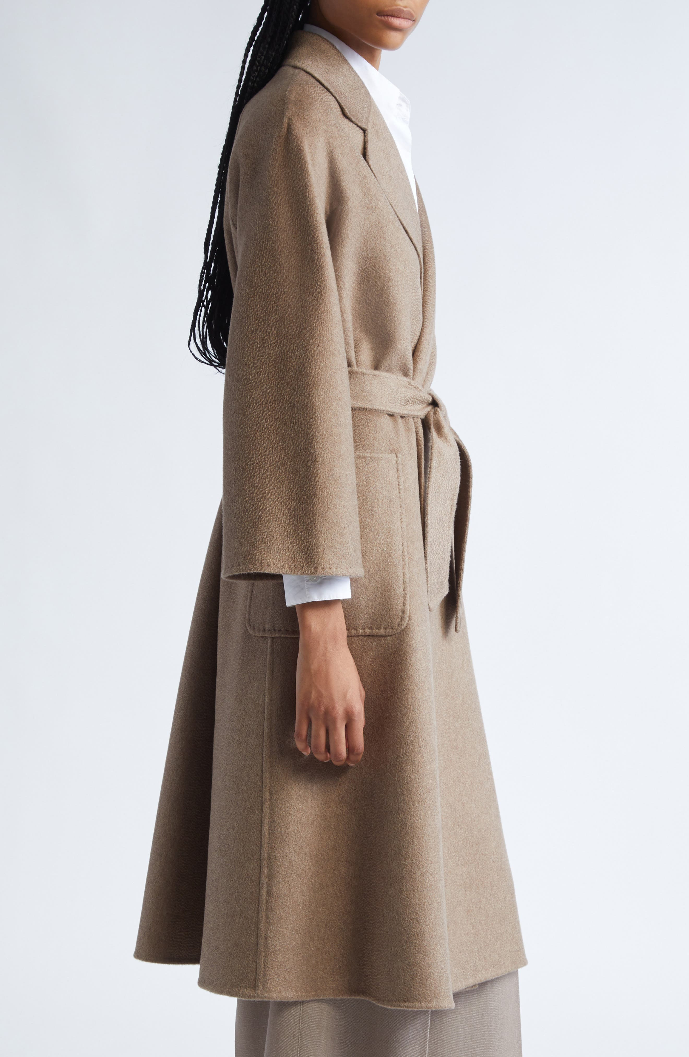 Max Mara Ludmilla Double Face Cashmere Coat in Hazelnut Brown at Nordstrom - 4