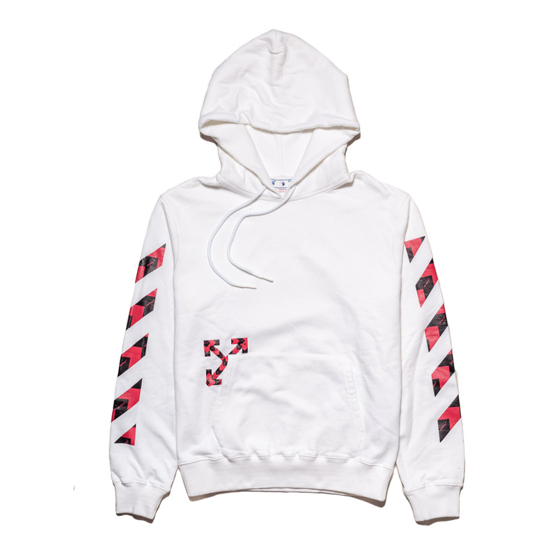 Off-White Squared Arrow Slim Hoodie White Red - 1