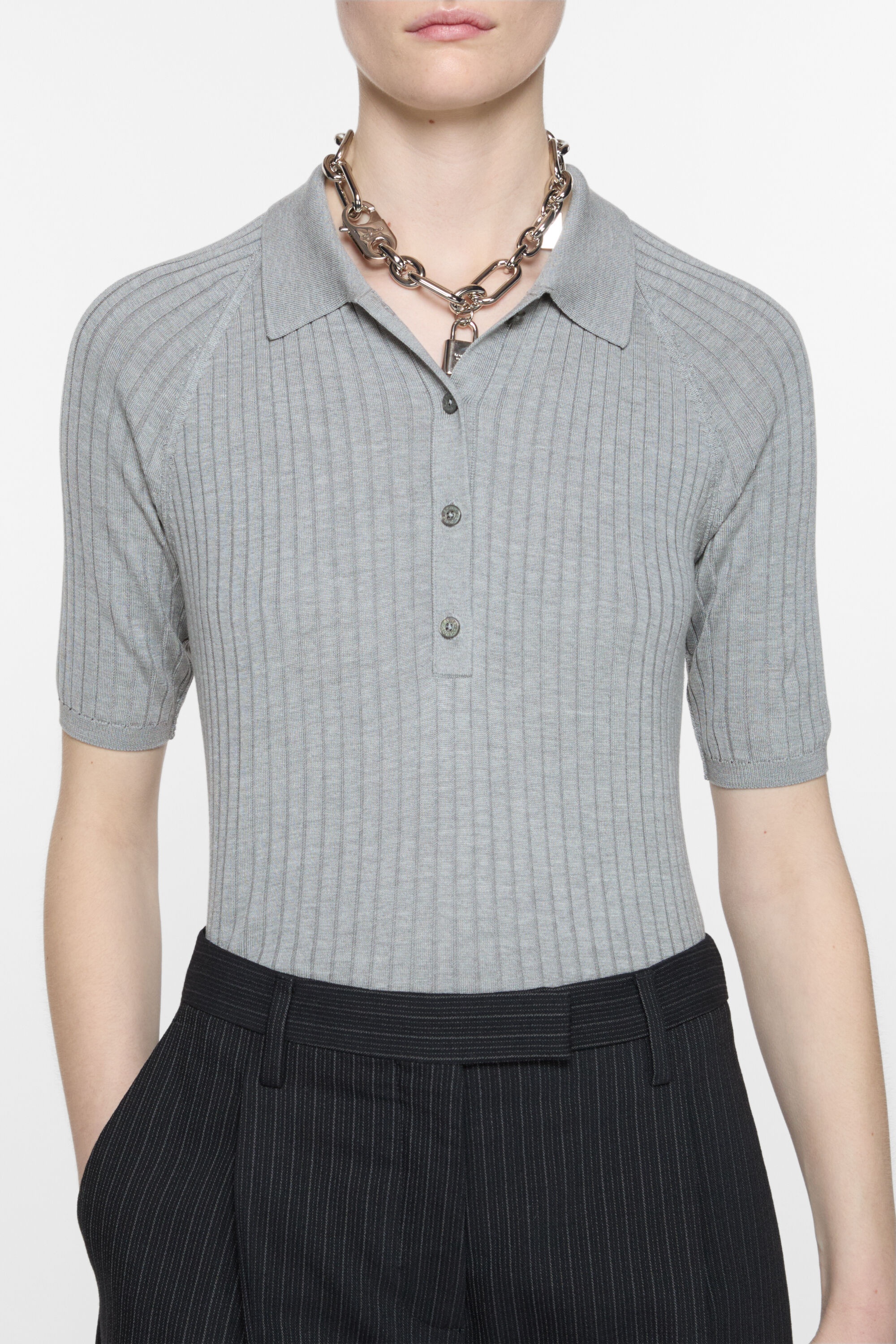 Polo silk t-shirt - Grey - 4