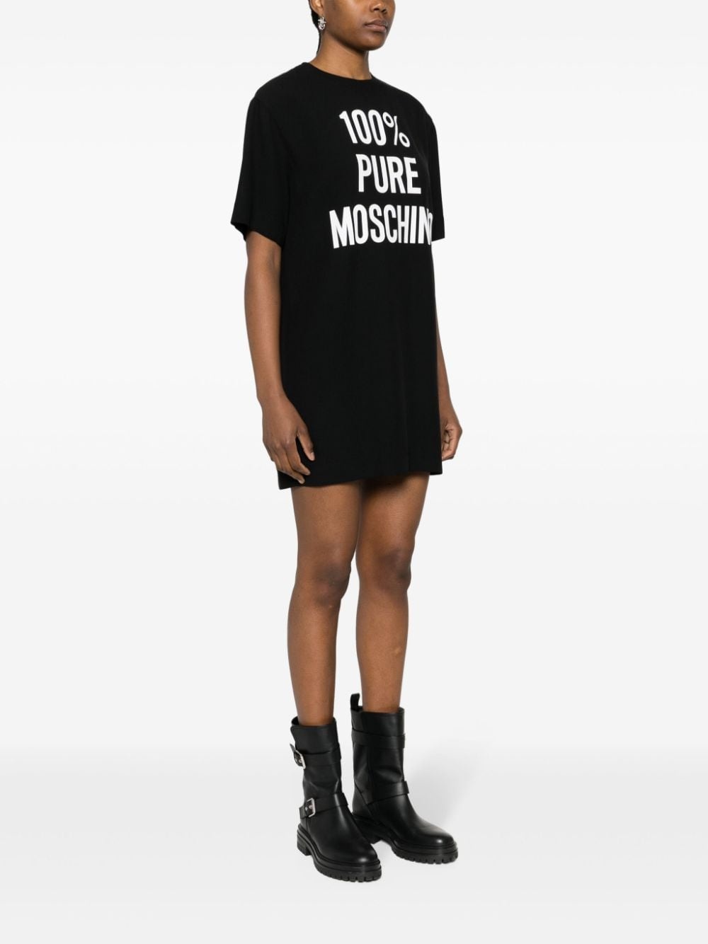 logo-print satin mini dress - 3