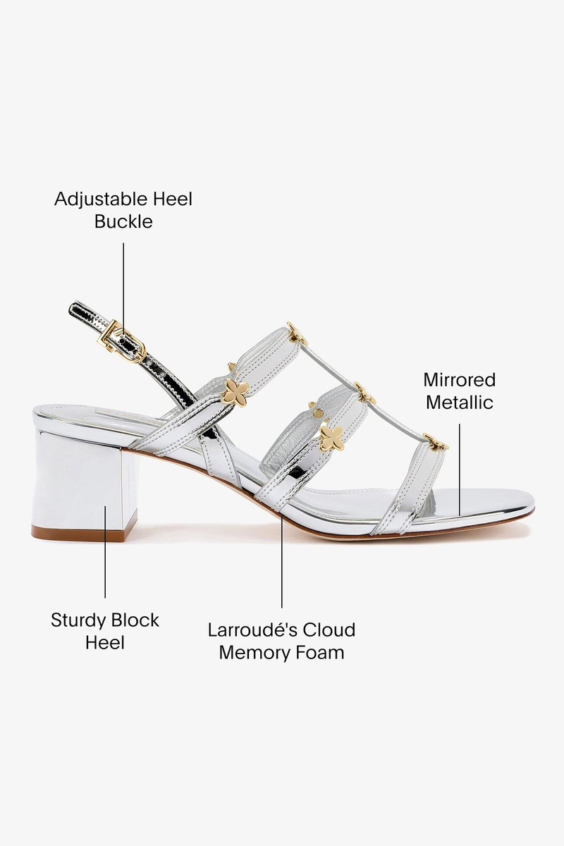 Harmony Block Sandal In Silver Specchio 5