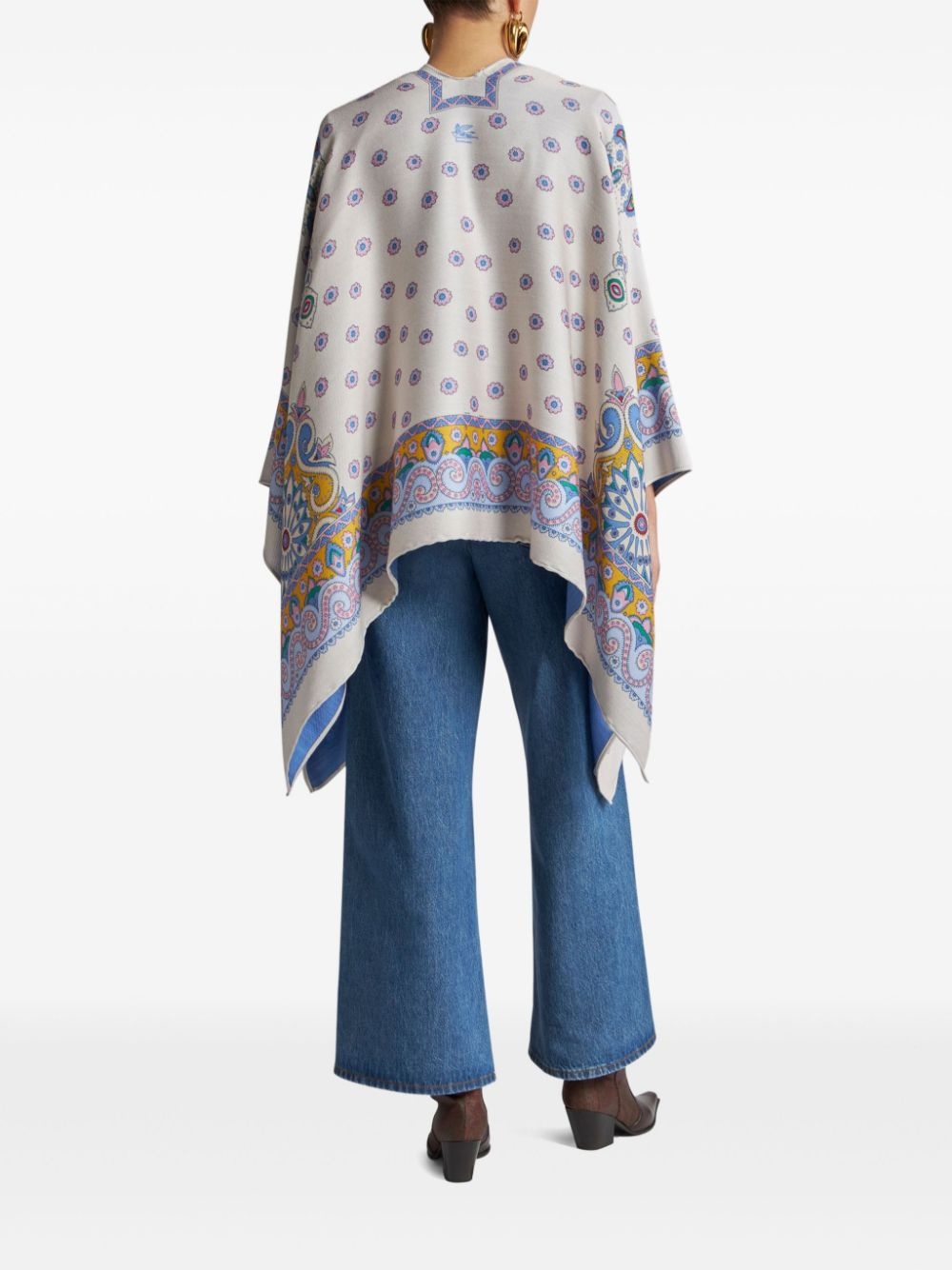 floral-print cape - 3