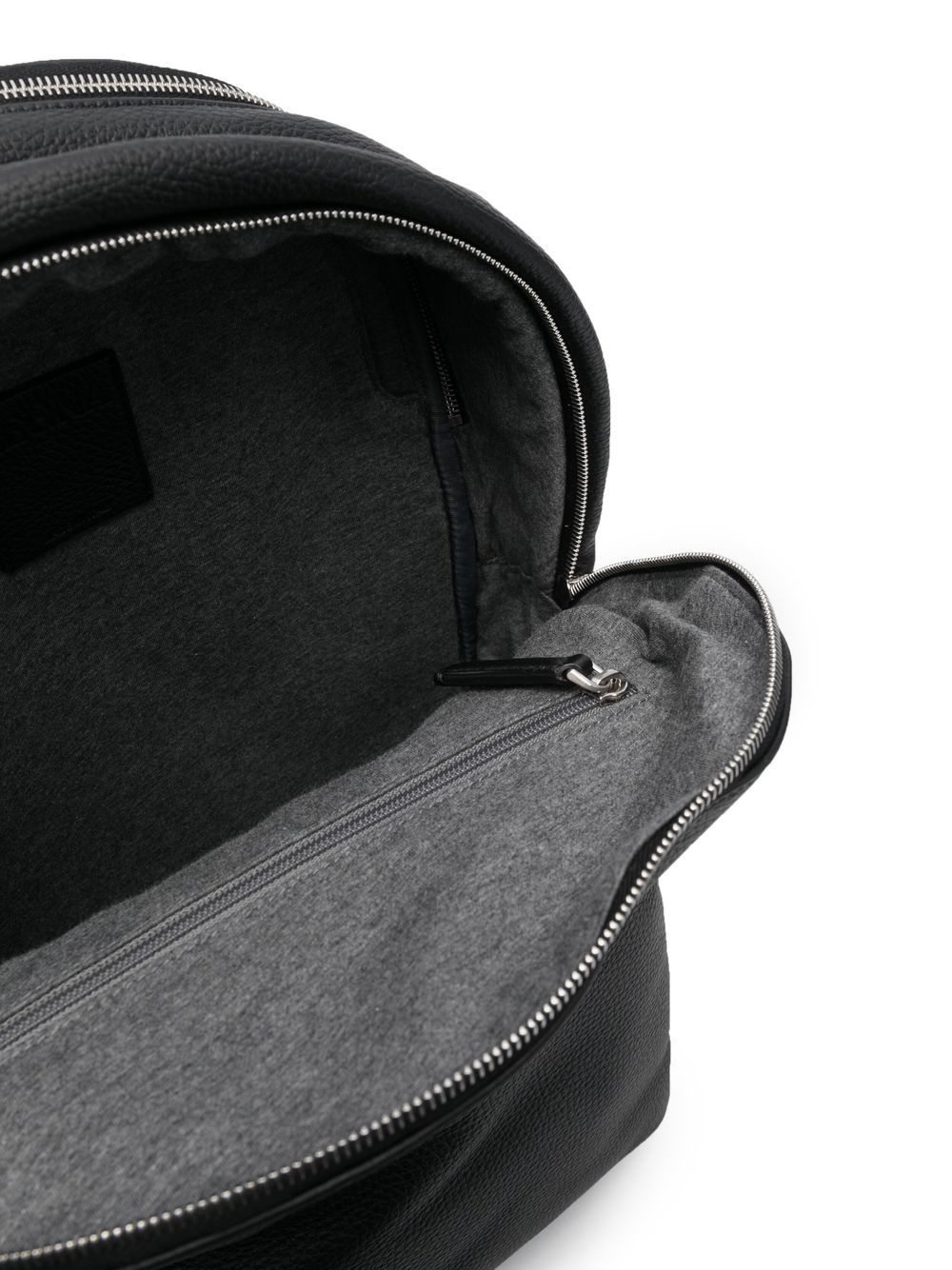 logo-plaque leather backpack - 5