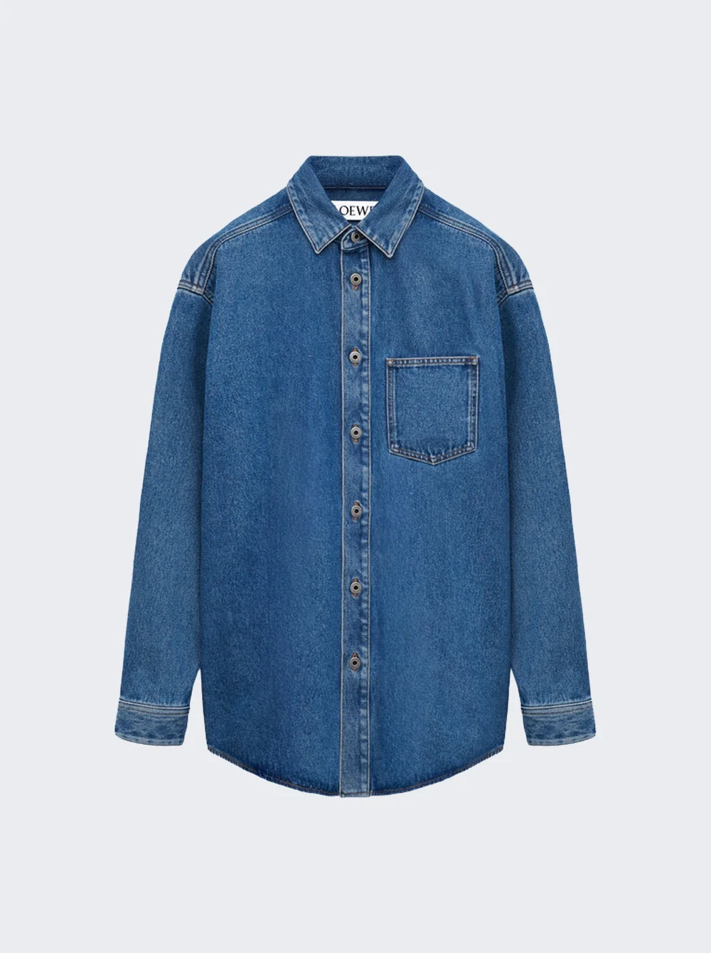 Anagram Overshirt Mid Blue Denim - 1