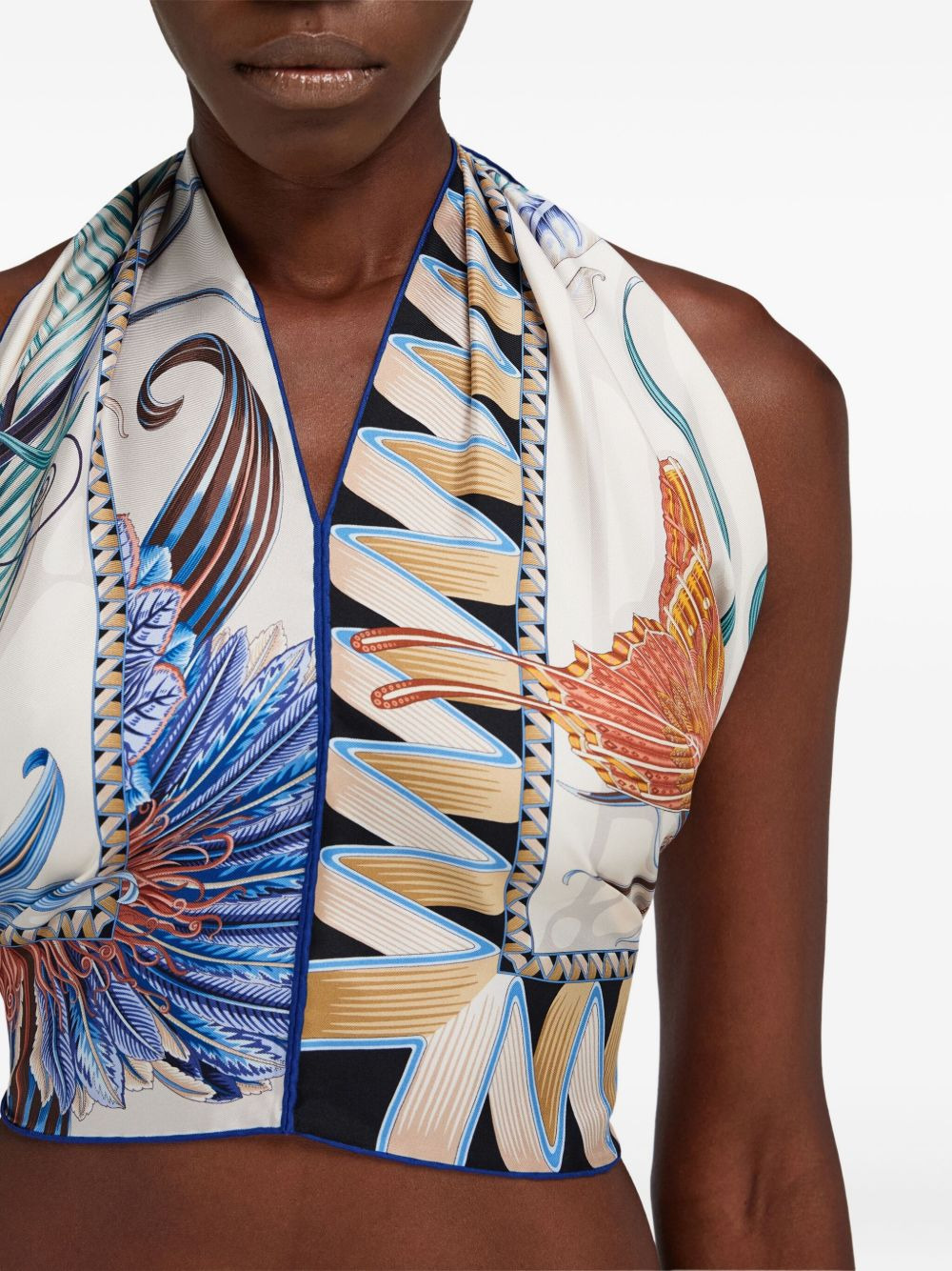 printed halterneck top - 4