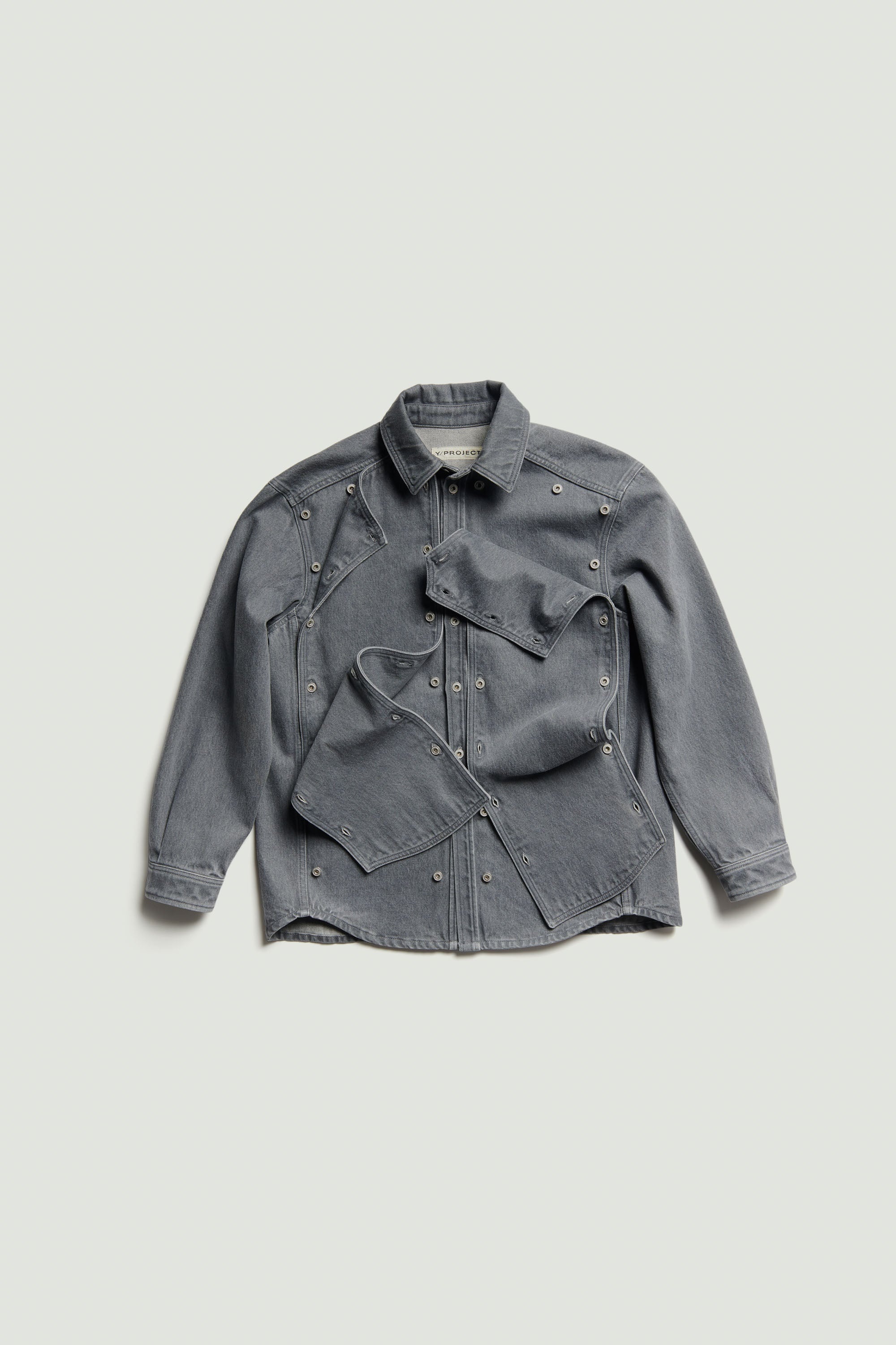 Classic Button Panel Denim Shirt - 1