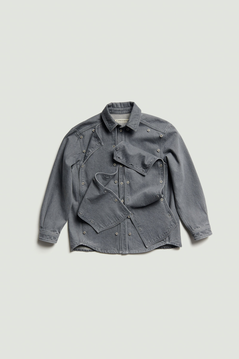 Classic Button Panel Denim Shirt 1